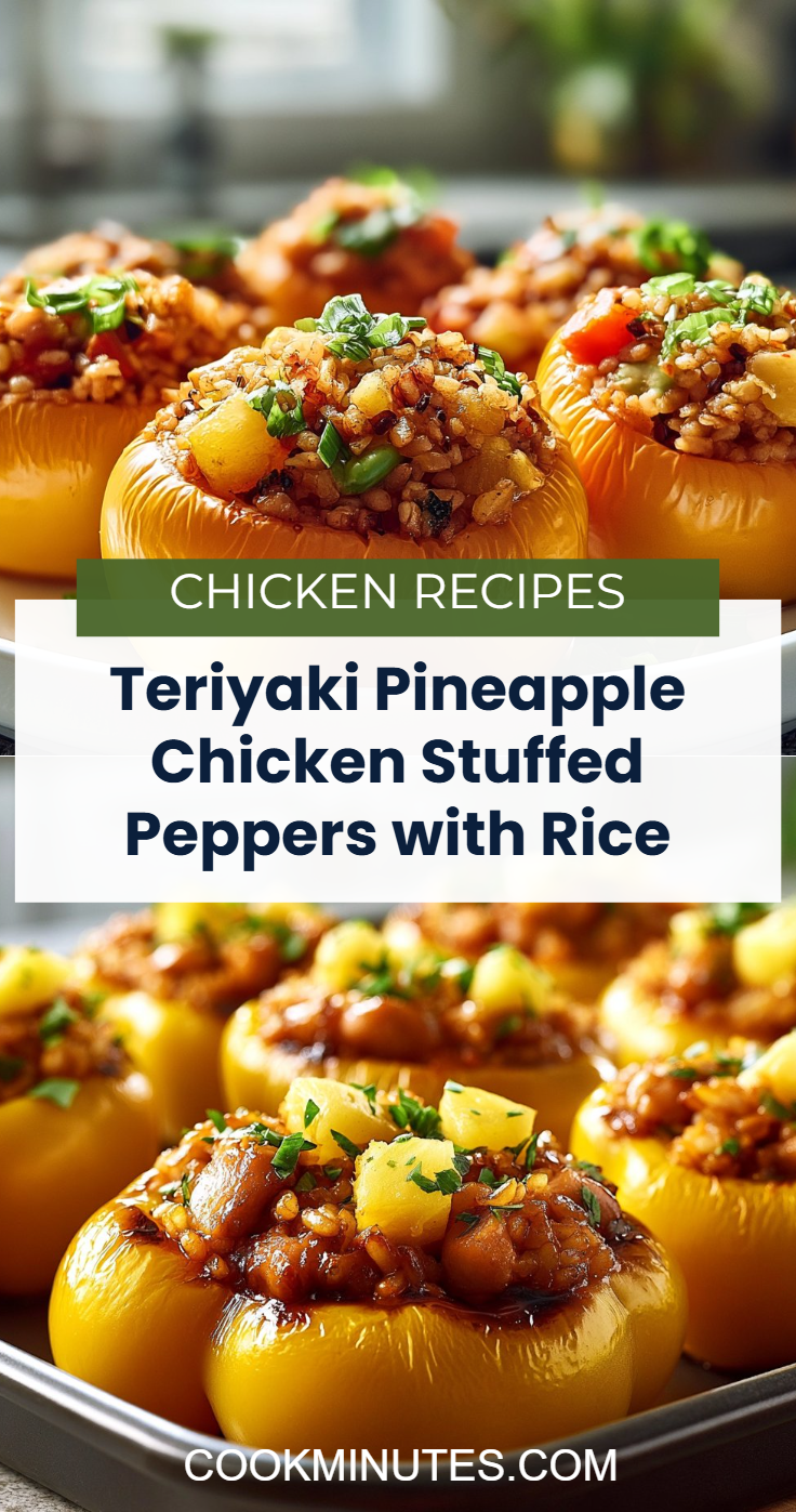 Teriyaki Pineapple Chicken Stuffed Peppers with Rice