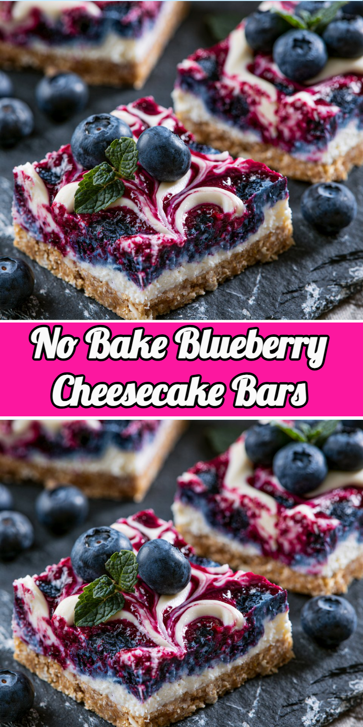 No Bake Blueberry Cheesecake Bars