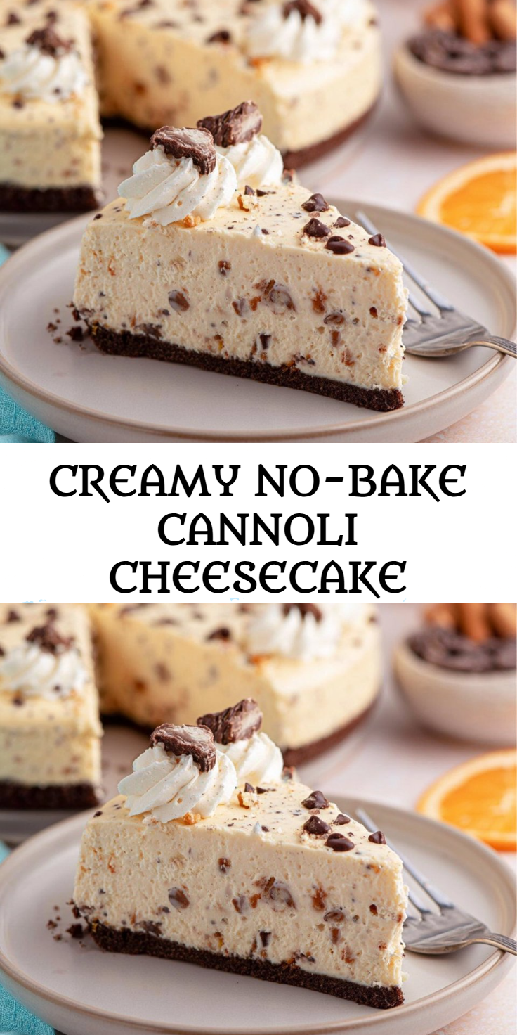 Creamy No-Bake Cannoli Cheesecake