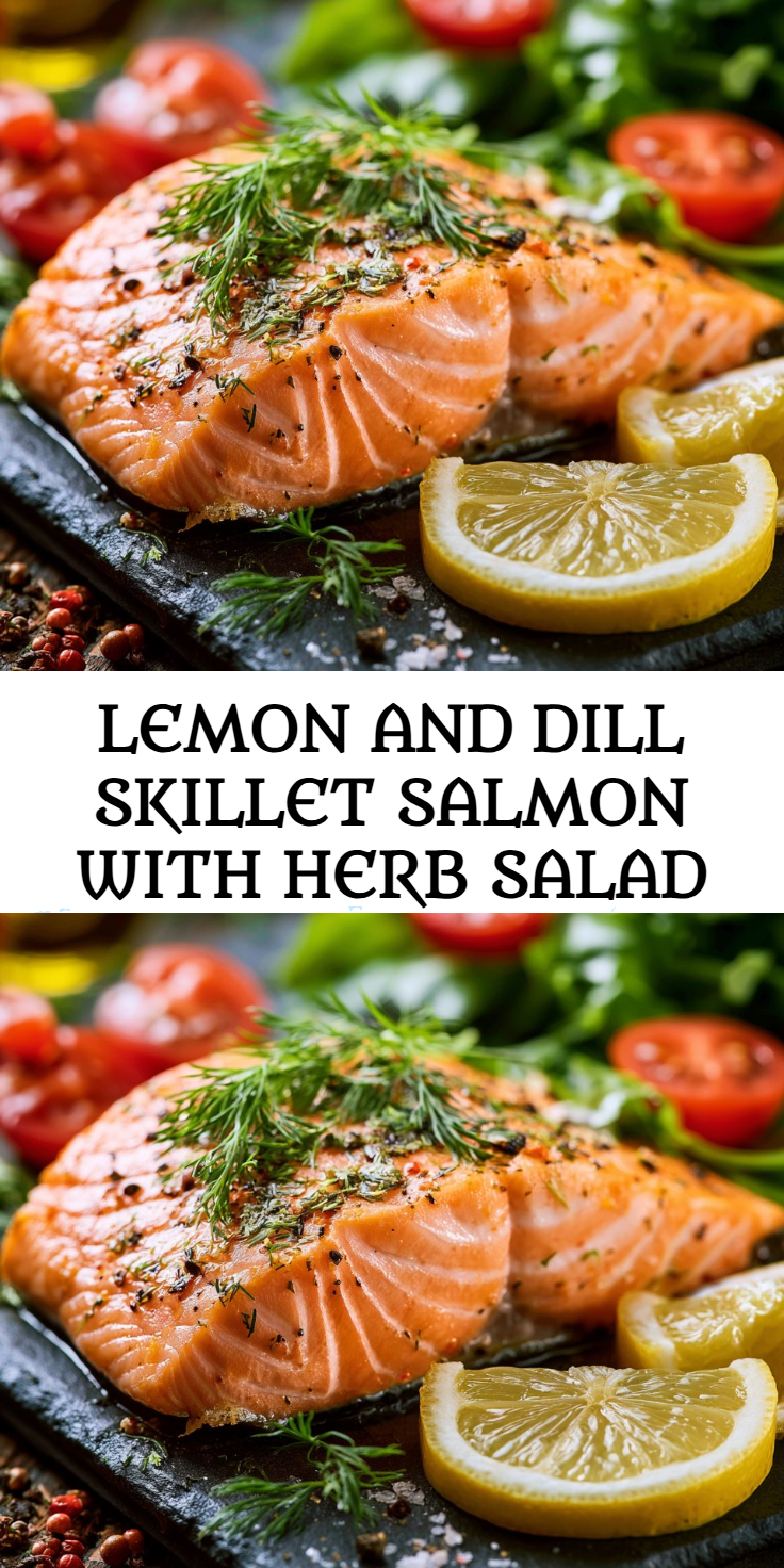 Lemon and Dill Skillet Salmon with Herb Salad
