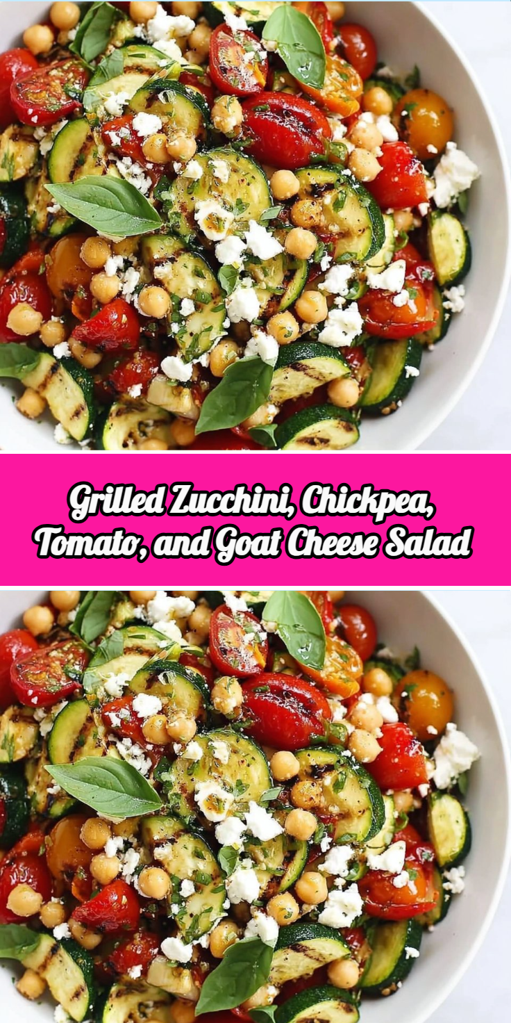 Grilled Zucchini, Chickpea, Tomato, and Goat Cheese Salad