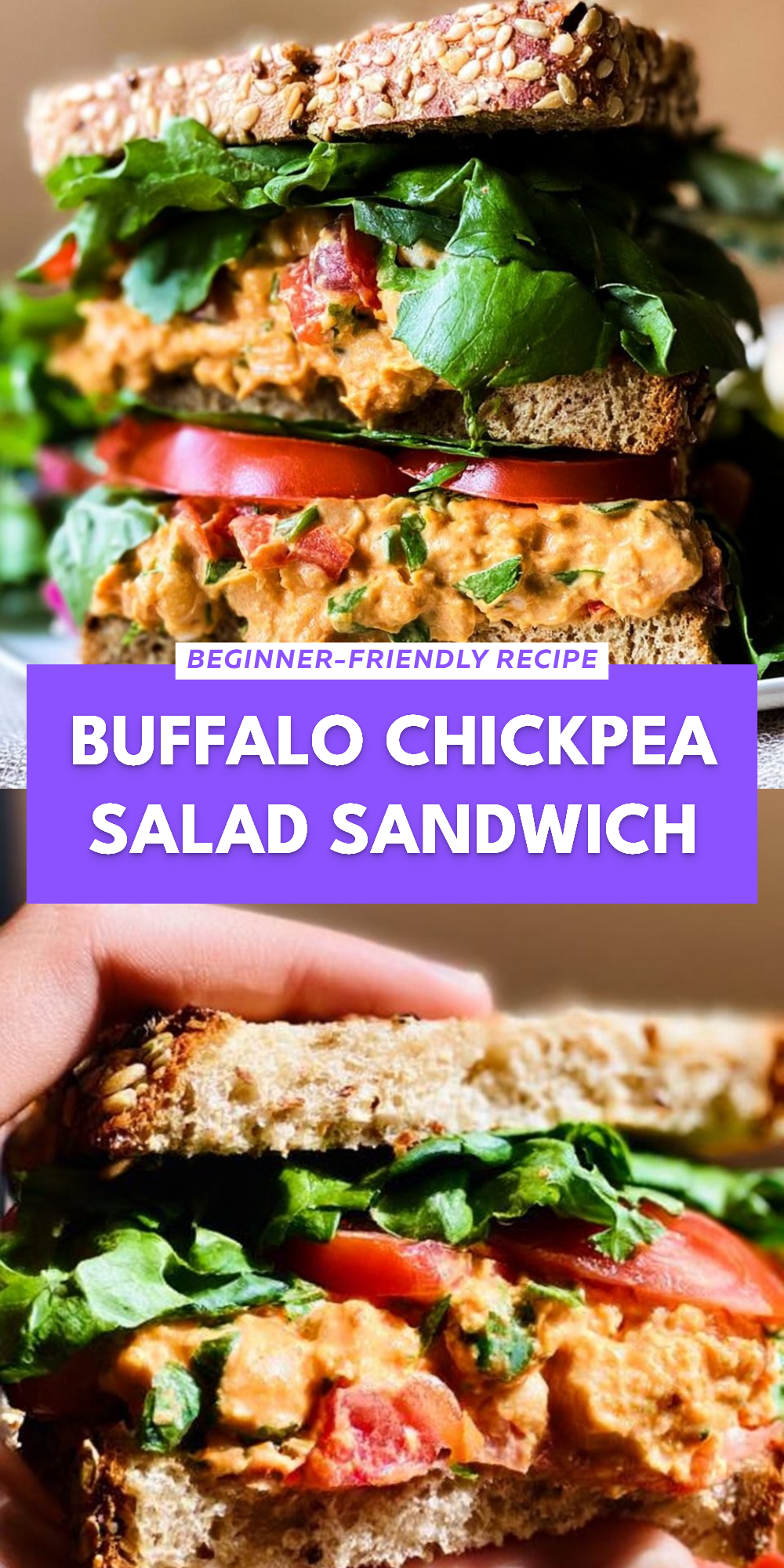Buffalo Chickpea Salad Sandwich