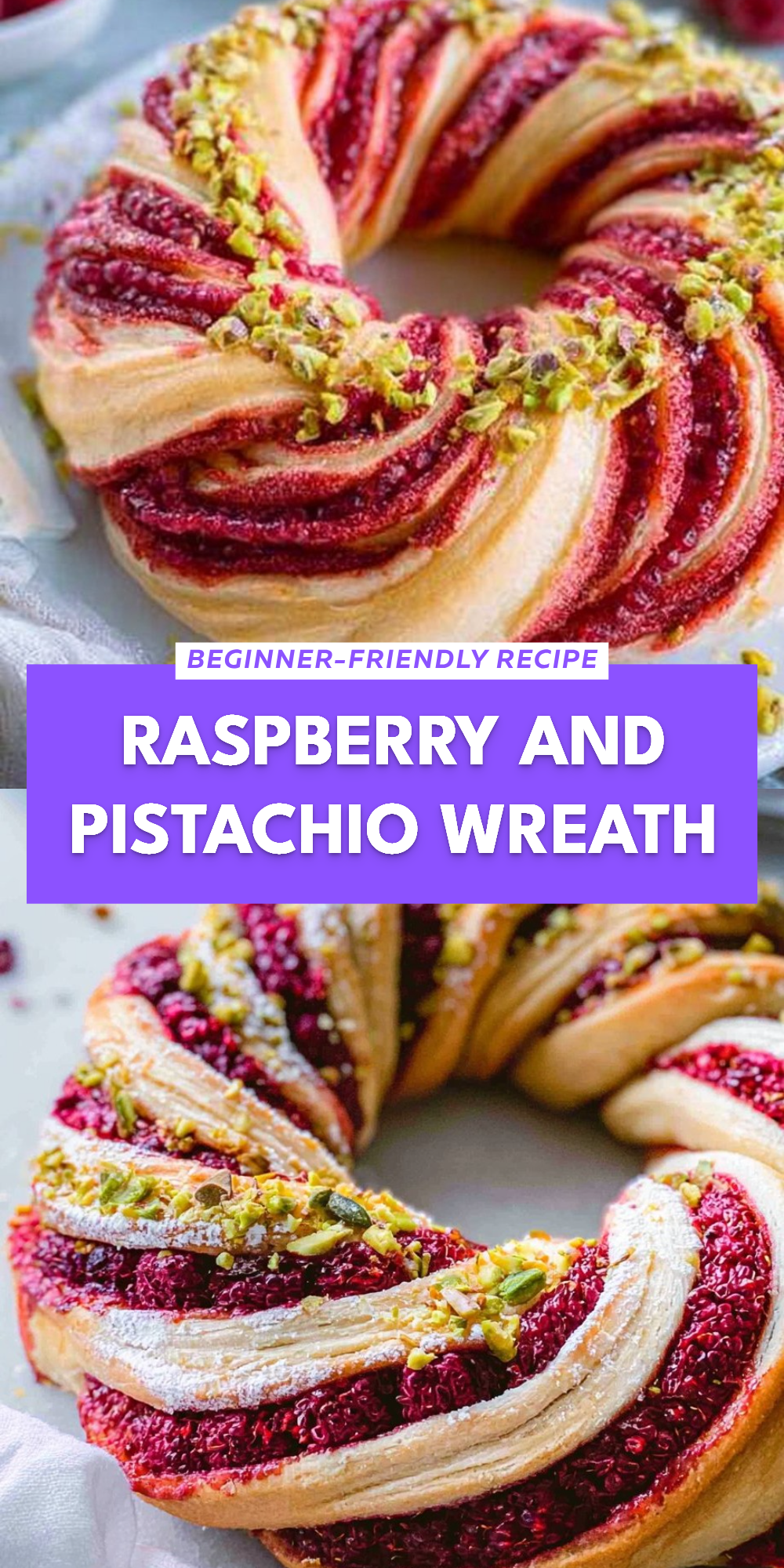 Raspberry and Pistachio Wreath