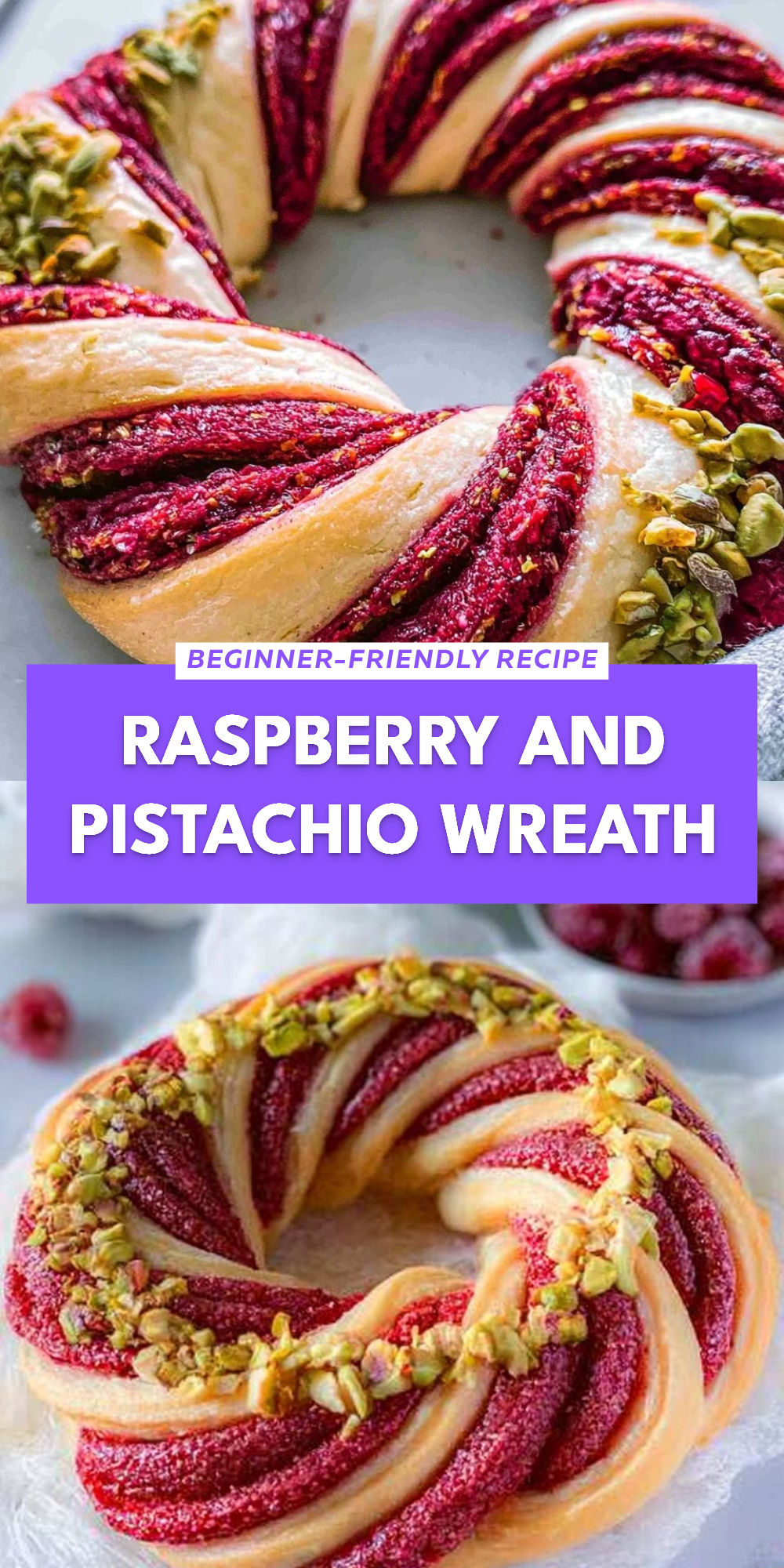 Raspberry and Pistachio Wreath