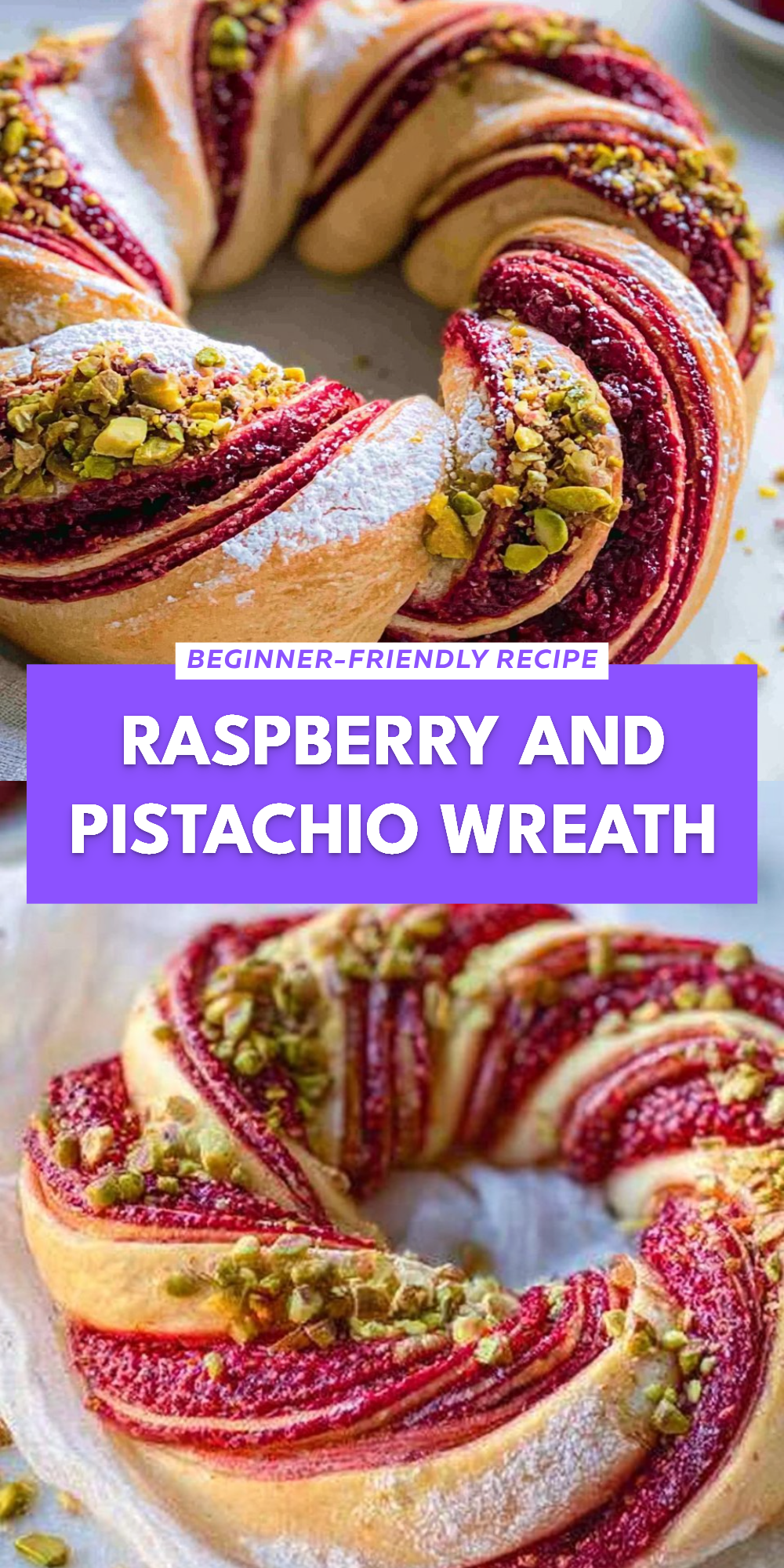 Raspberry and Pistachio Wreath