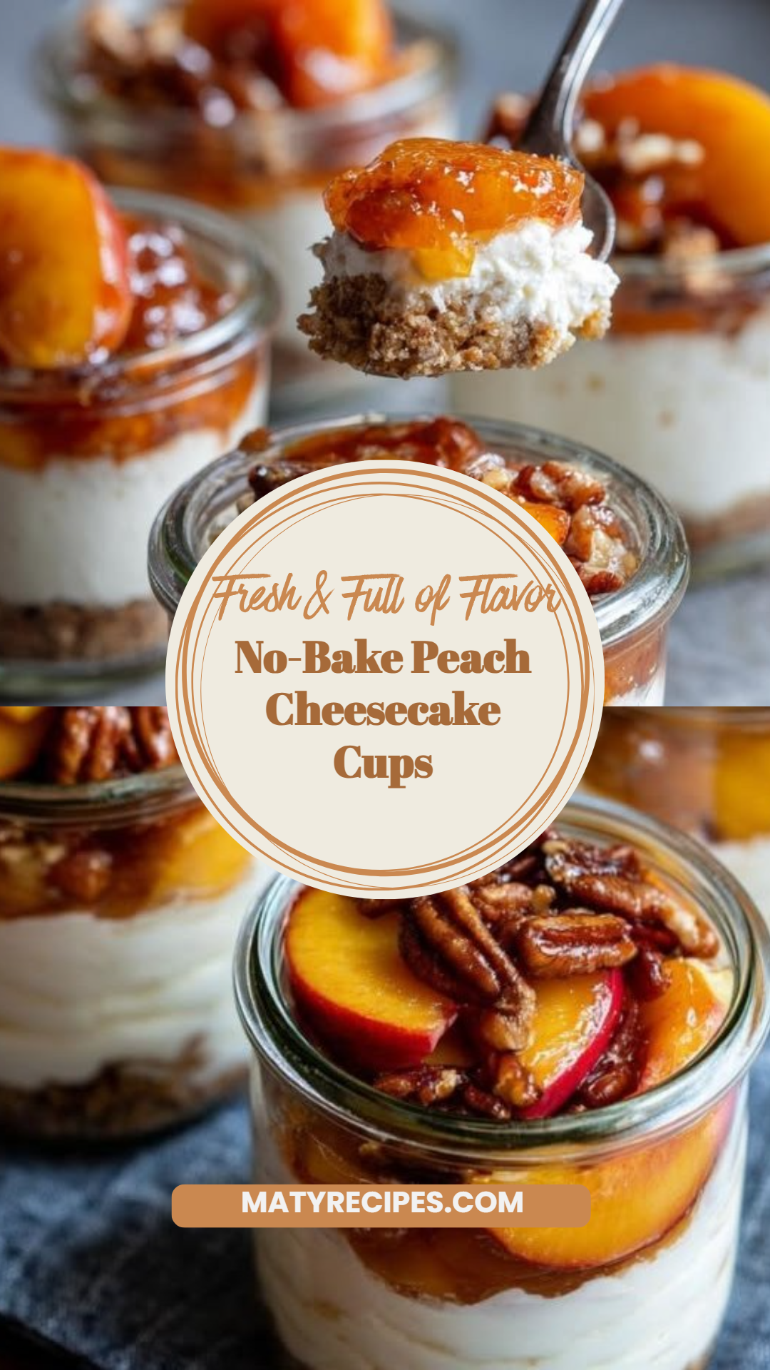 No-Bake Peach Cheesecake Cups