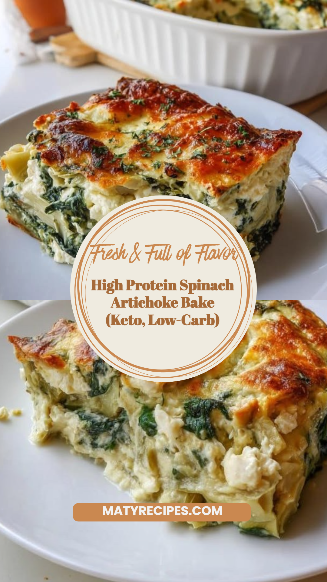 High Protein Spinach Artichoke Bake (Keto, Low-Carb)