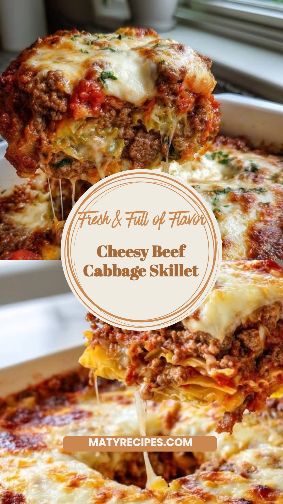 Cheesy Beef Cabbage Skillet