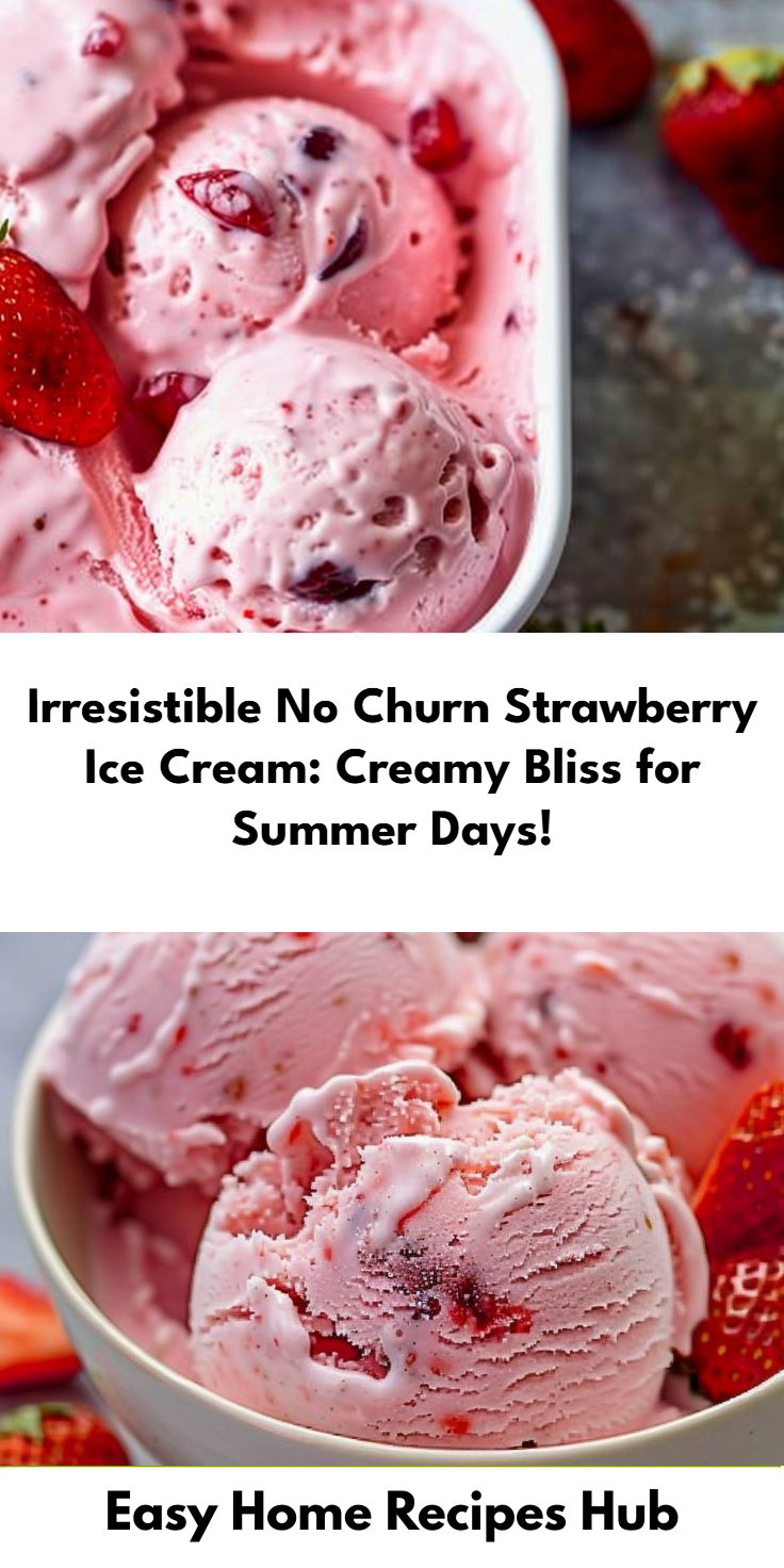 No Churn Strawberry Ice Cream
