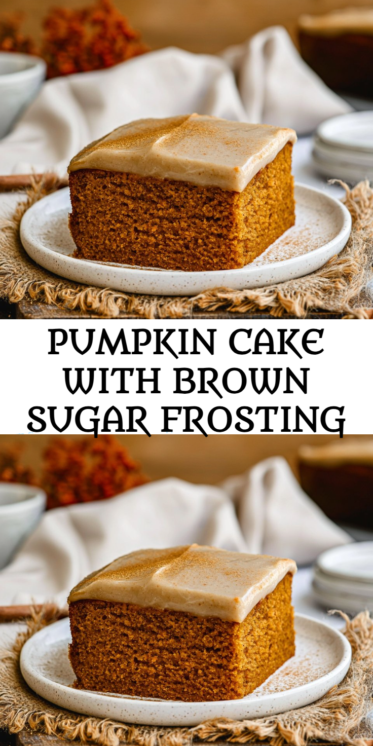 Pumpkin Cake with Brown Sugar Frosting