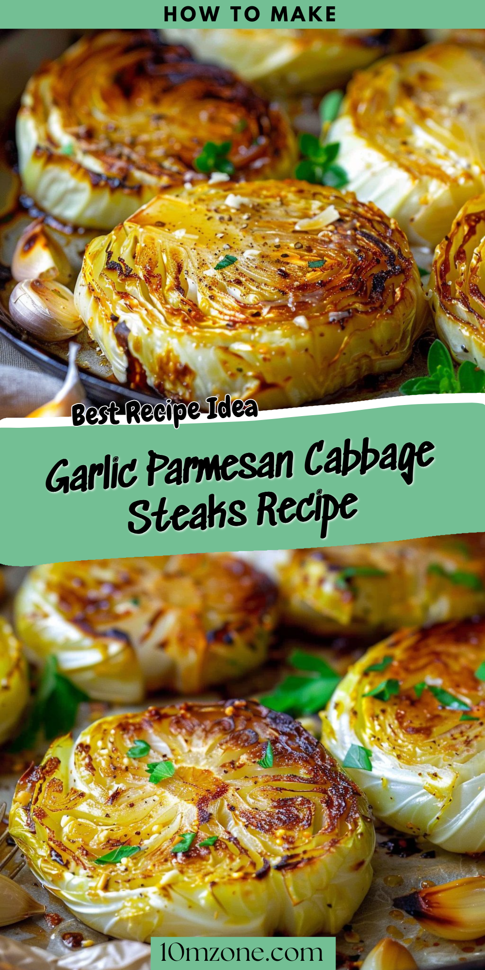 Garlic Parmesan Cabbage Steaks Recipe