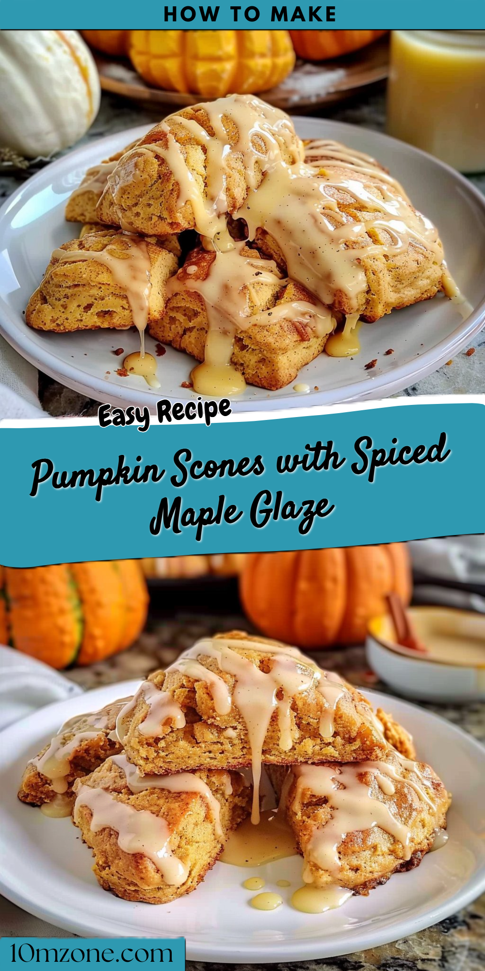 Pumpkin Scones with Spiced Maple Glaze