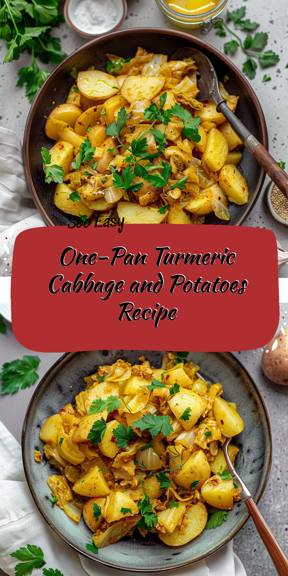 One-Pan Turmeric Cabbage and Potatoes Recipe