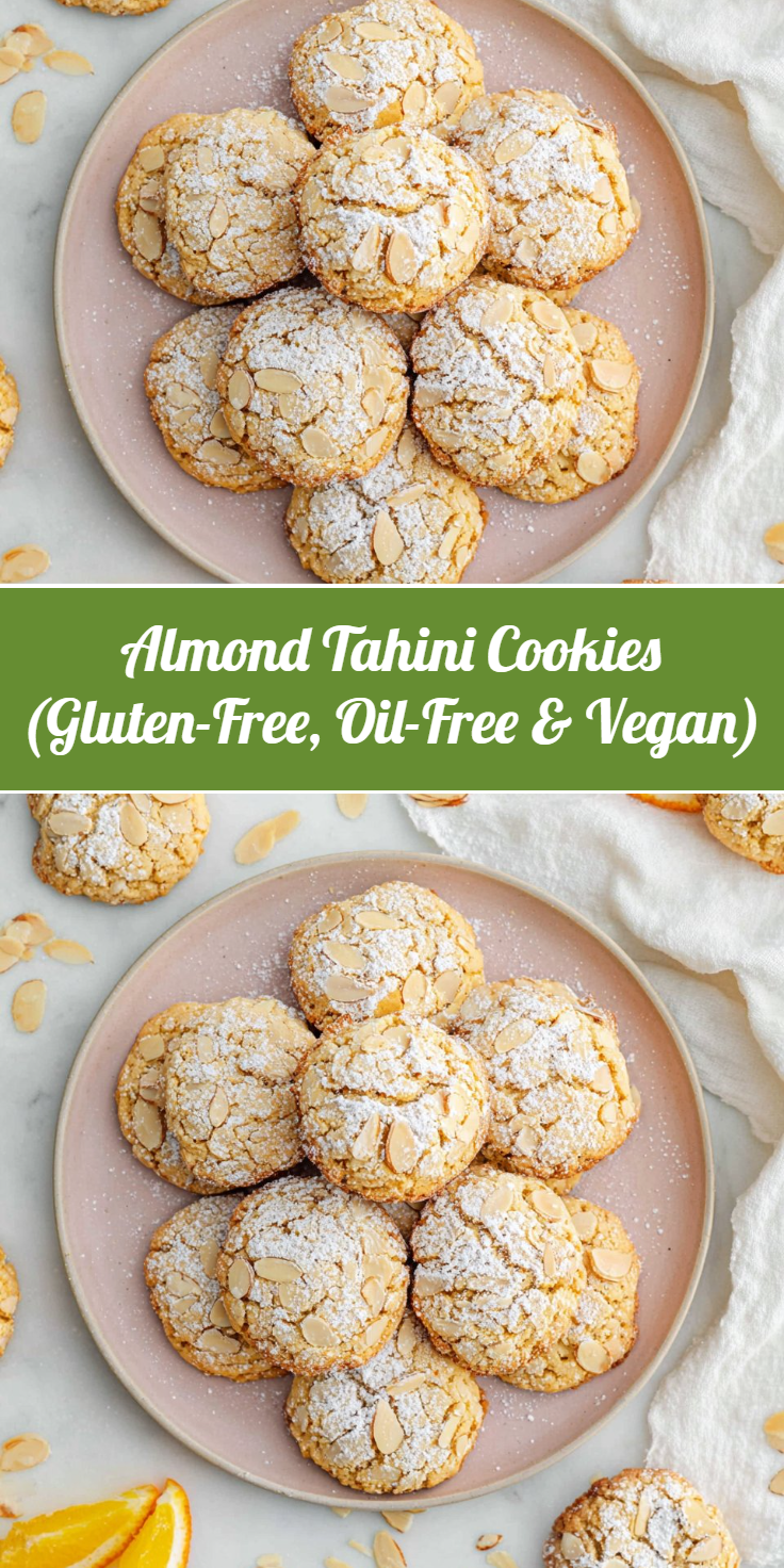 Almond Tahini Cookies (Gluten-Free, Oil-Free & Vegan)