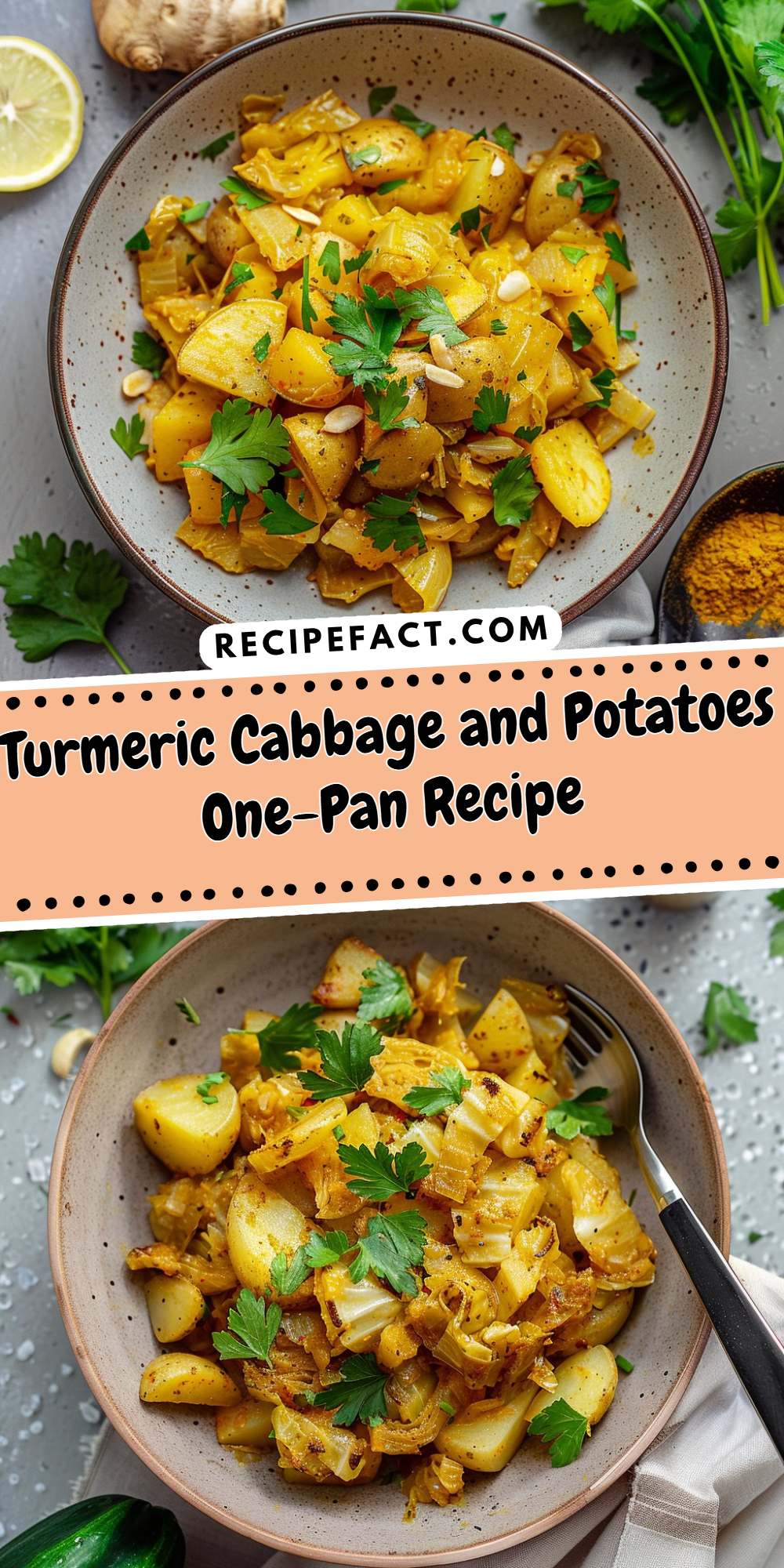 Turmeric Cabbage and Potatoes One-Pan Recipe