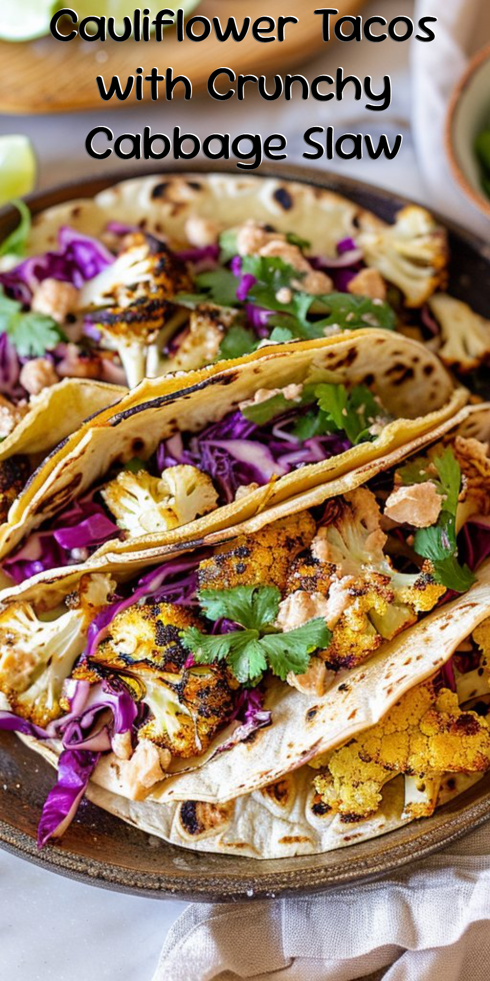 Cauliflower Tacos with Crunchy Cabbage Slaw