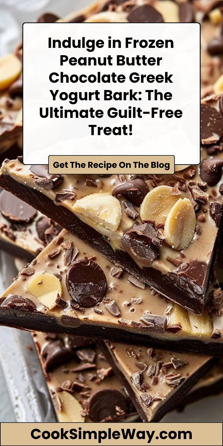 Frozen Greek Yogurt Bark with Peanut Butter and Chocolate