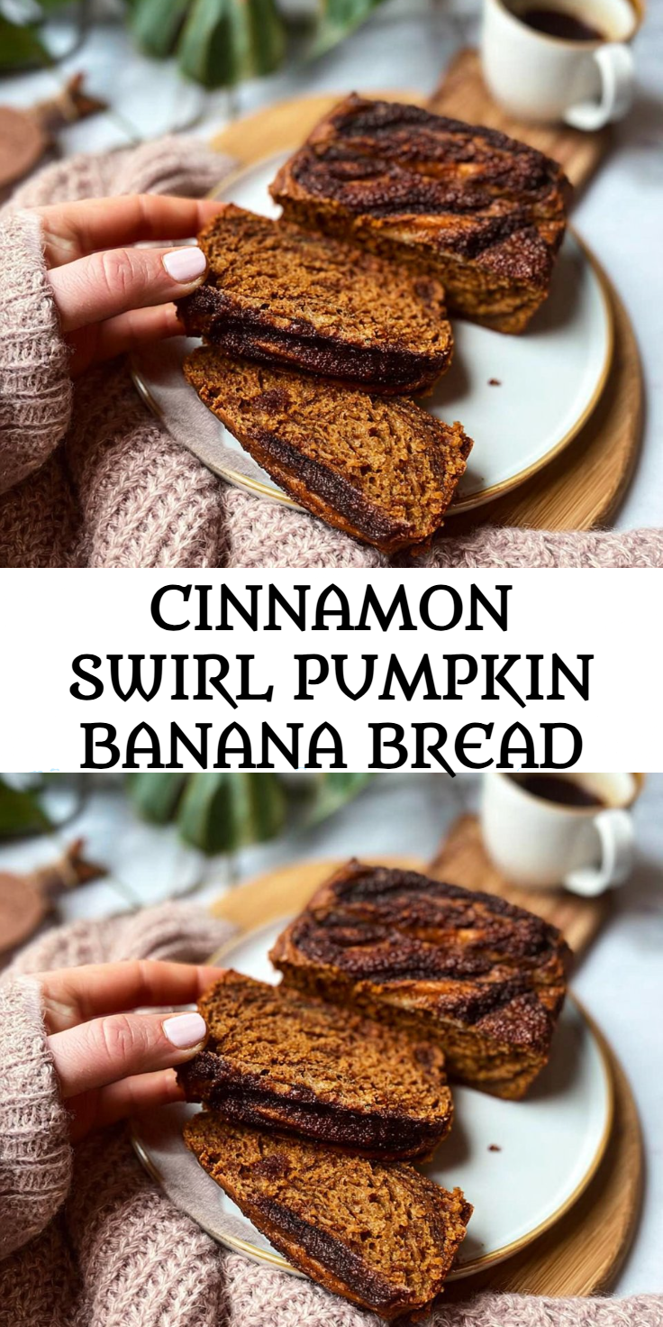 Cinnamon Swirl Pumpkin Banana Bread