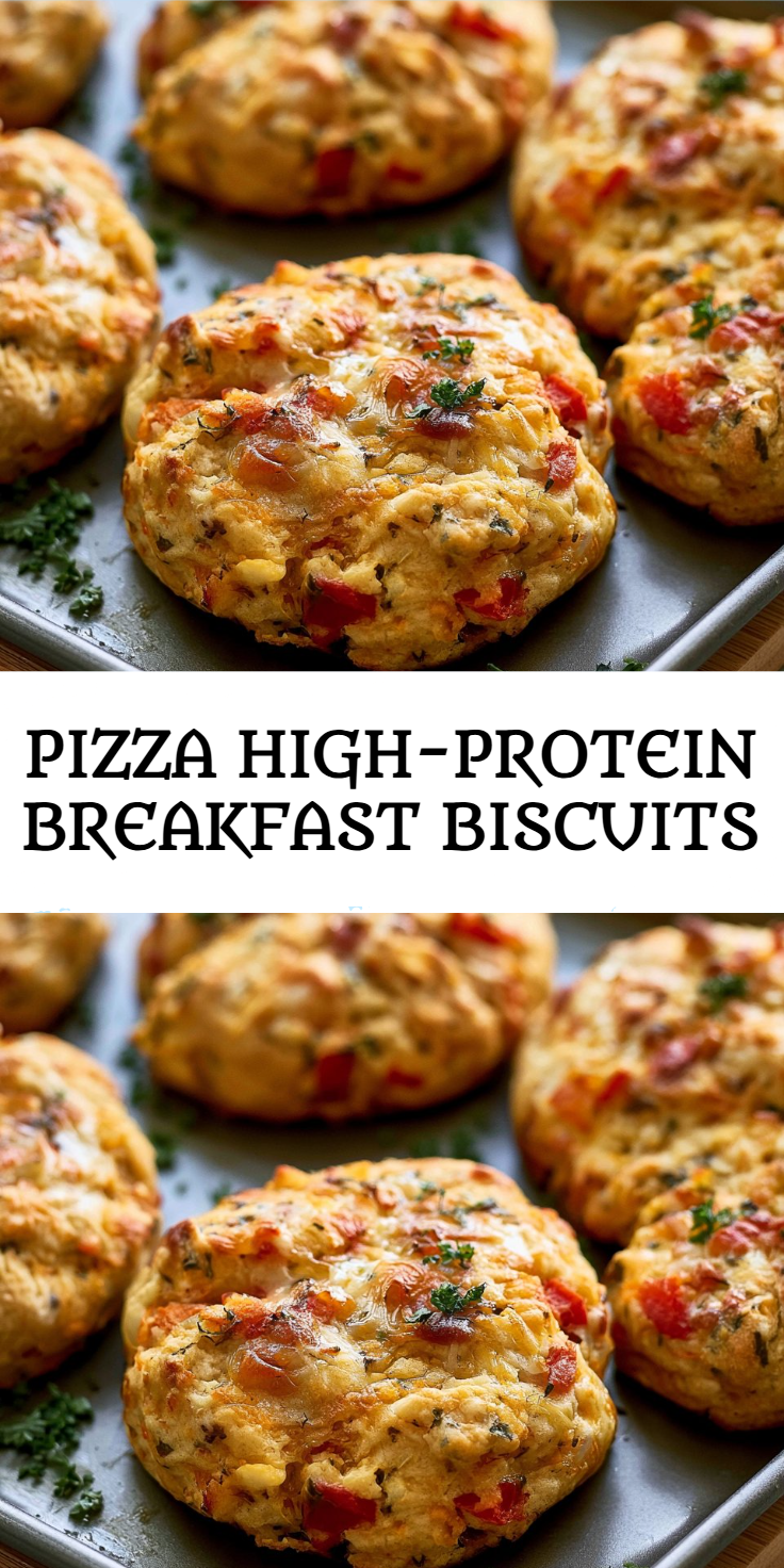 Pizza High-Protein Breakfast Biscuits