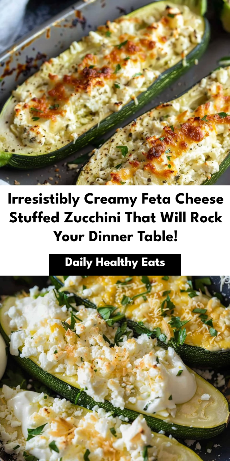 Zucchini Stuffed with Feta Cheese
