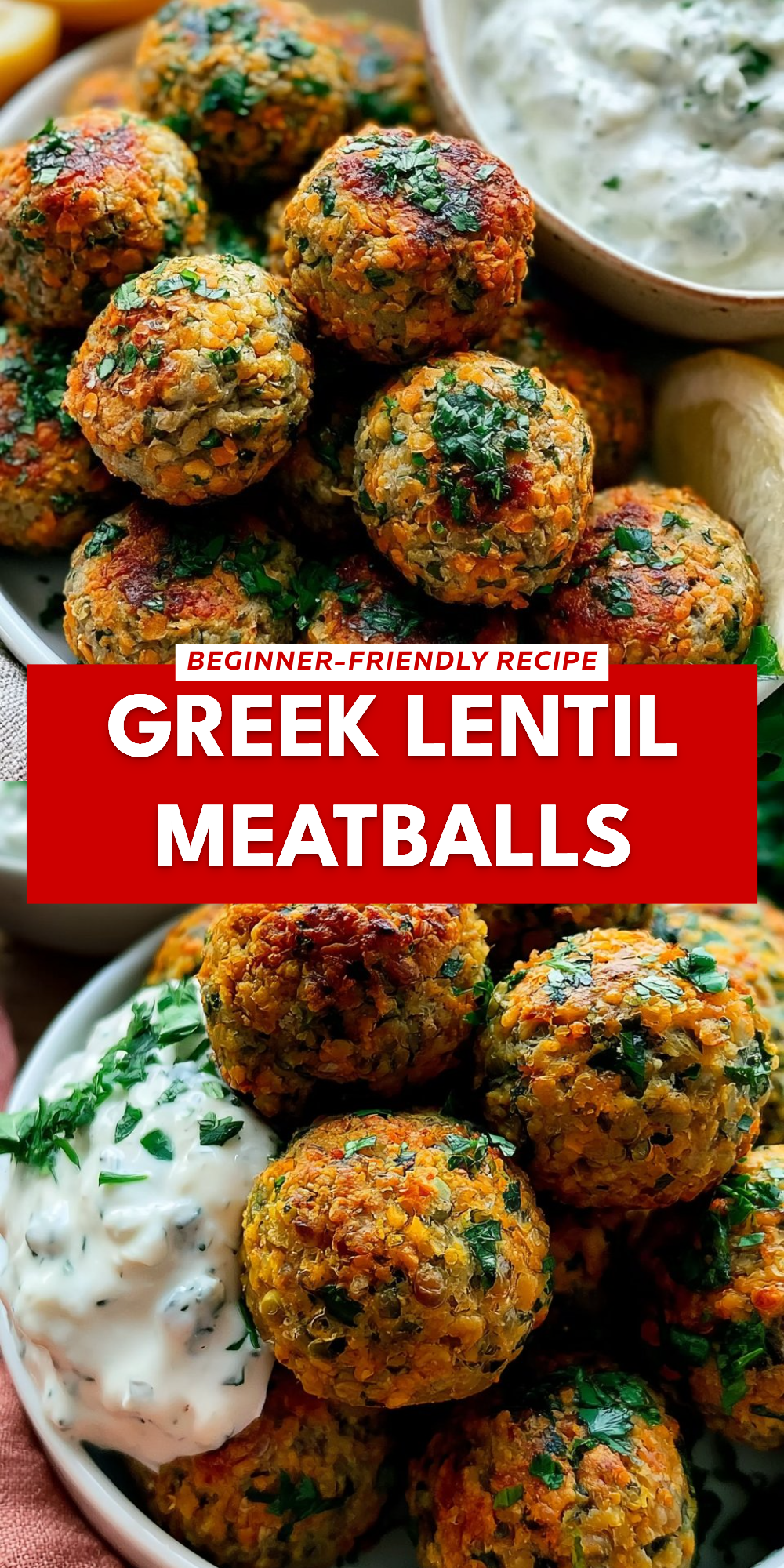 Greek Lentil Meatballs