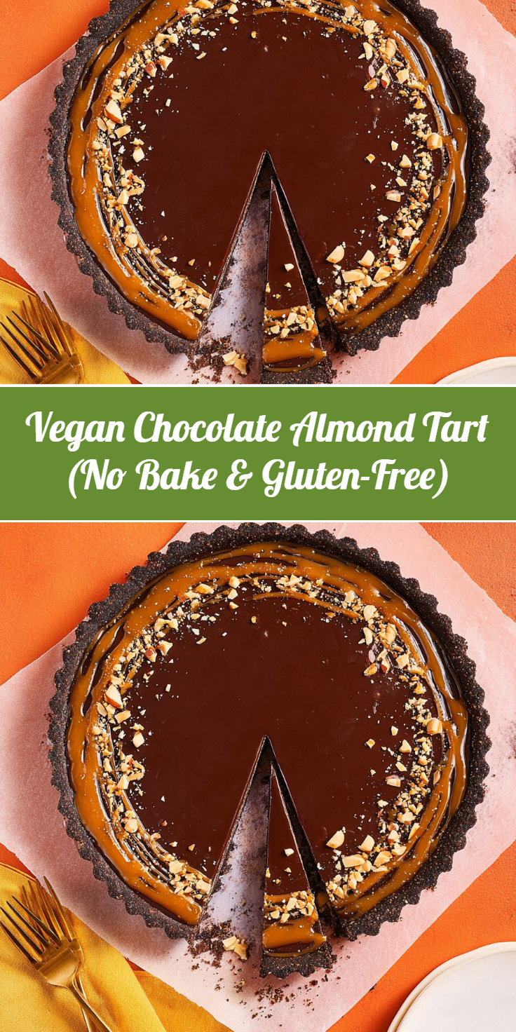 Vegan Chocolate Almond Tart (No Bake & Gluten-Free)