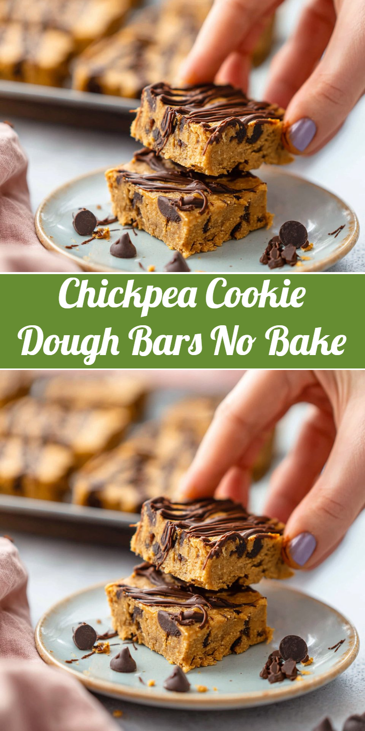 Chickpea Cookie Dough Bars No Bake