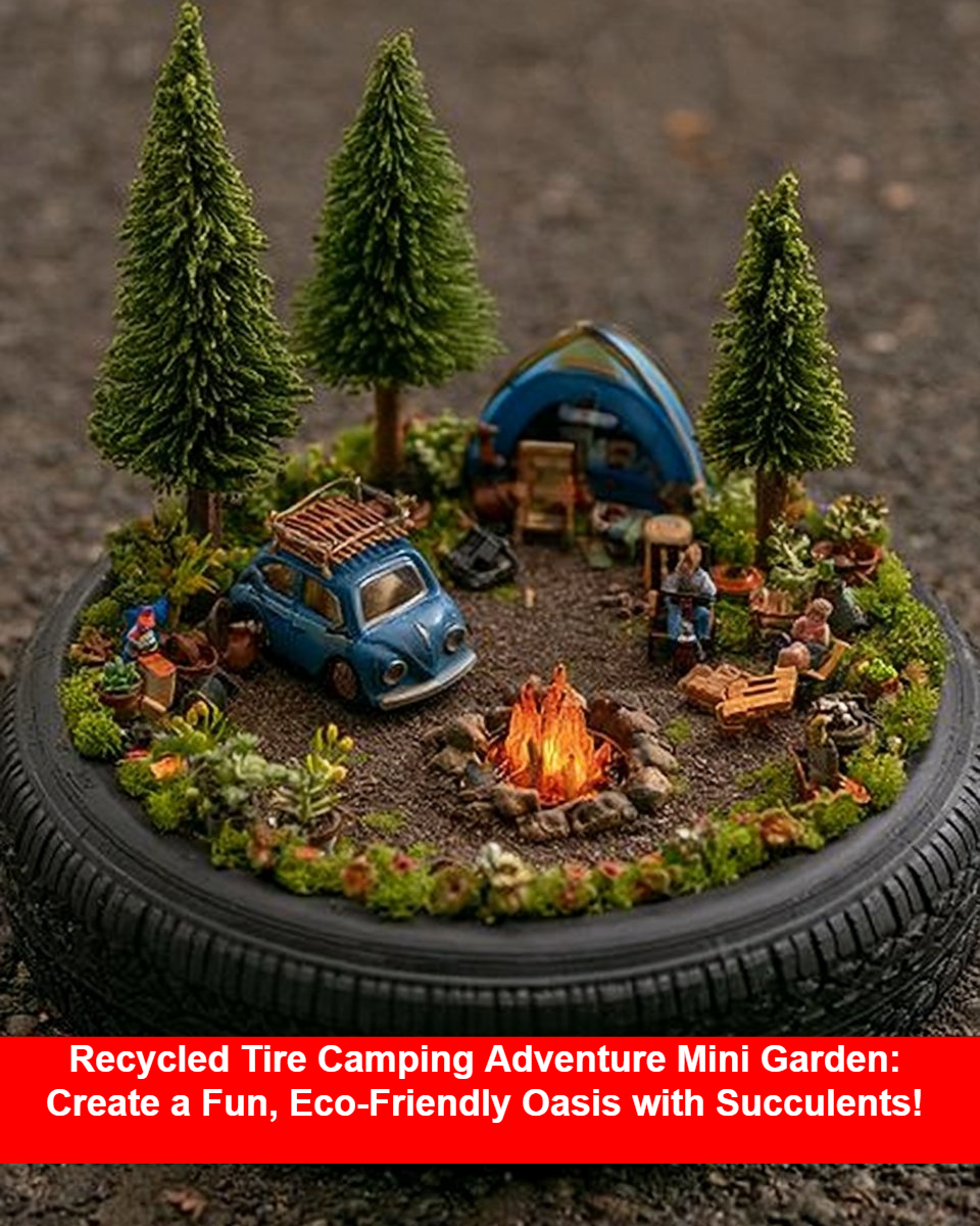Recycled Tire Camping Adventure Mini Garden