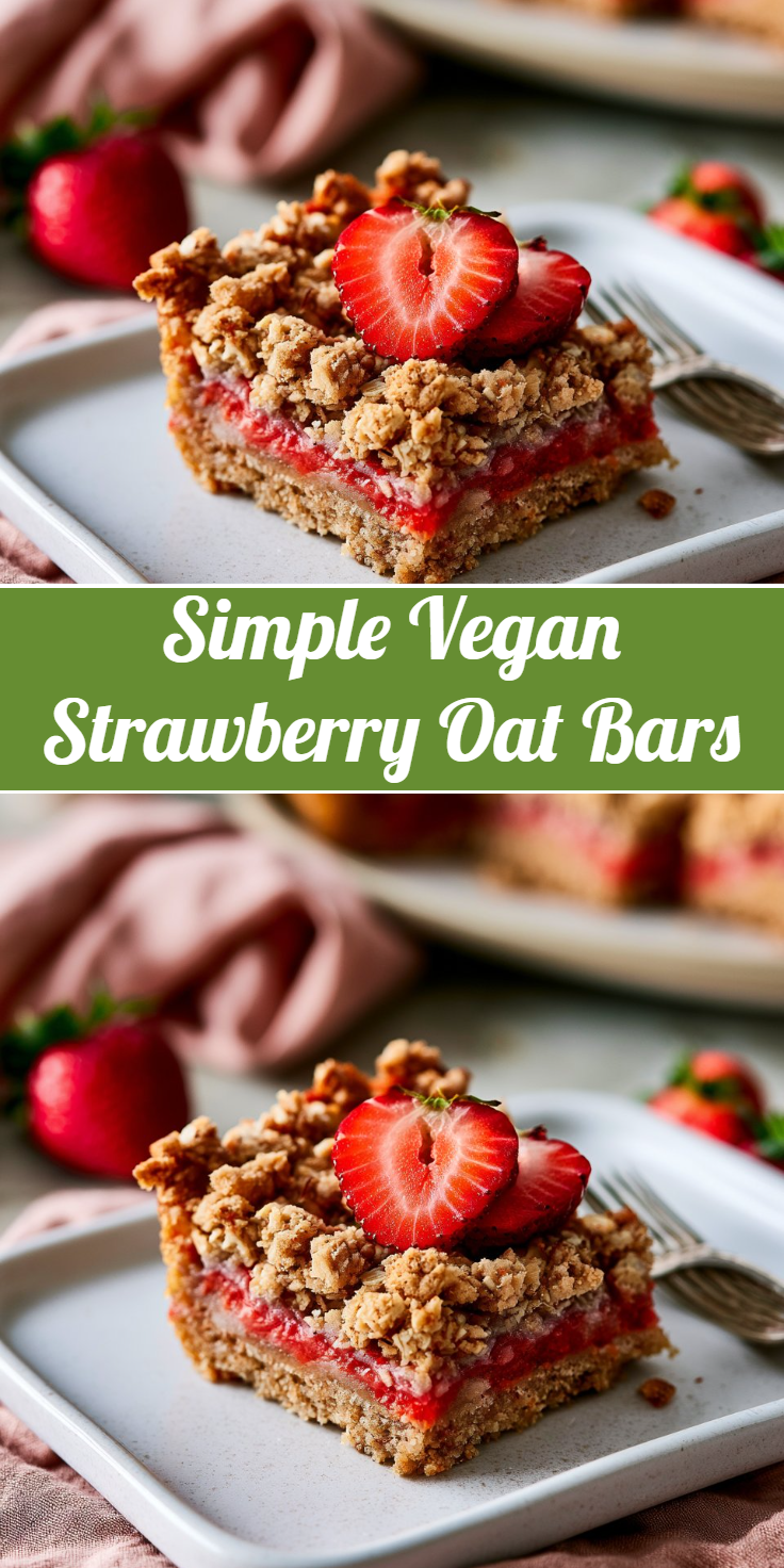 Simple Vegan Strawberry Oat Bars