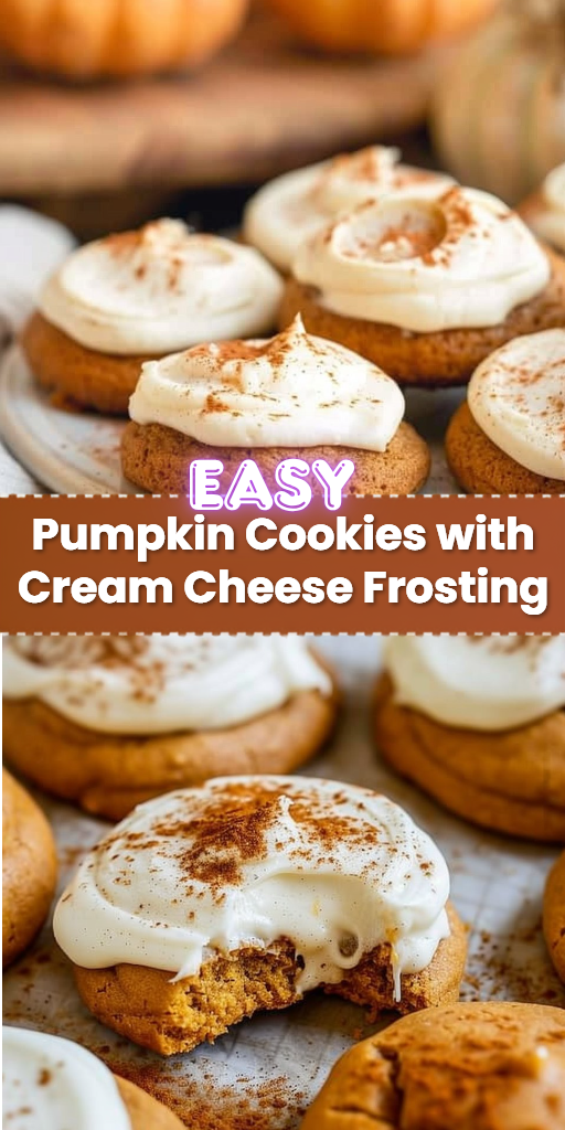 Pumpkin Cookies with Cream Cheese Frosting