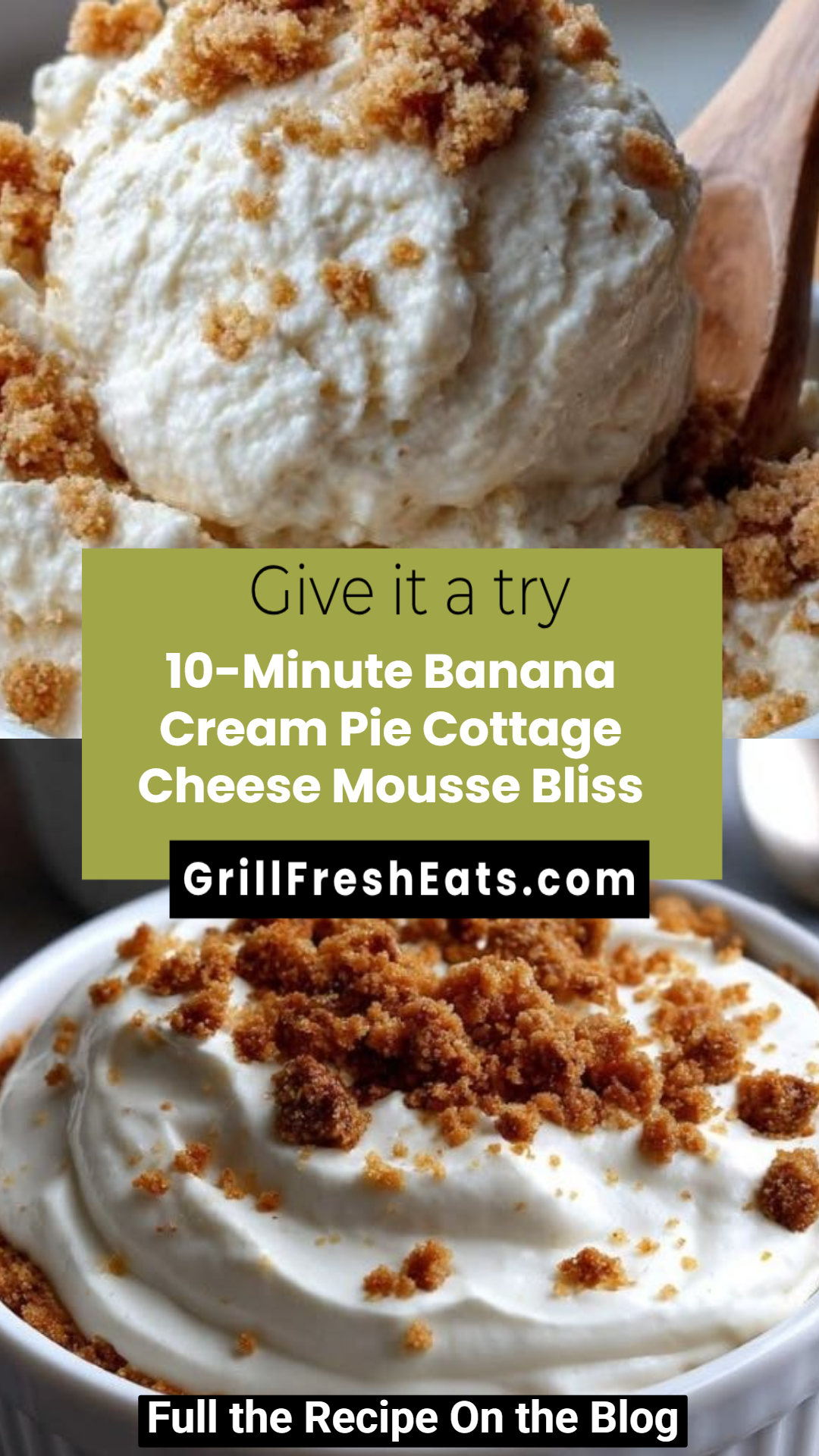 10-Minute Banana Cream Pie Cottage Cheese Mousse Bliss