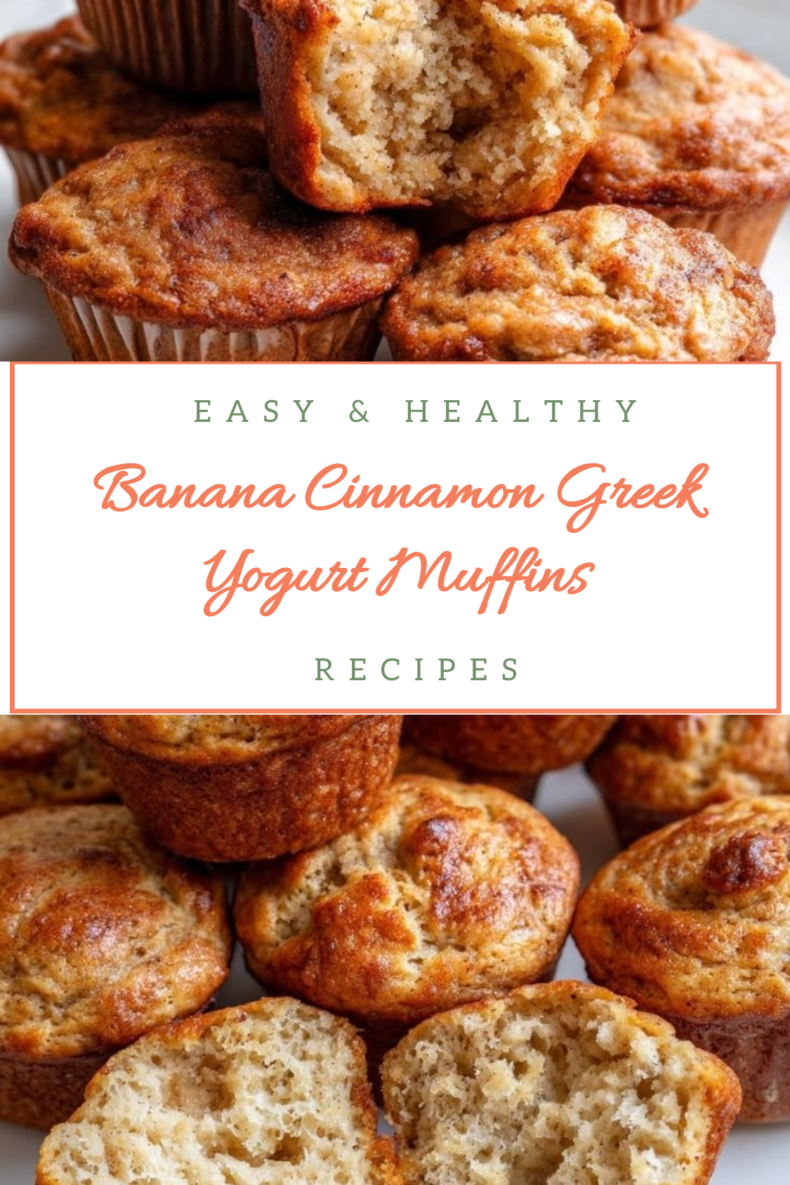 Banana Cinnamon Greek Yogurt Muffins