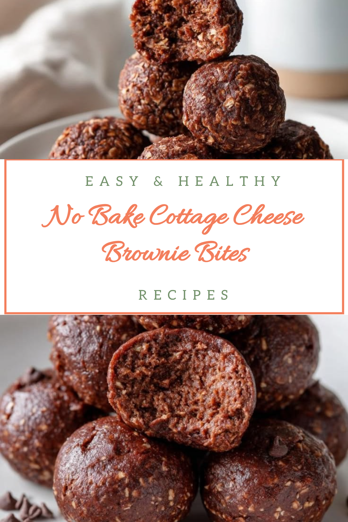 No Bake Cottage Cheese Brownie Bites