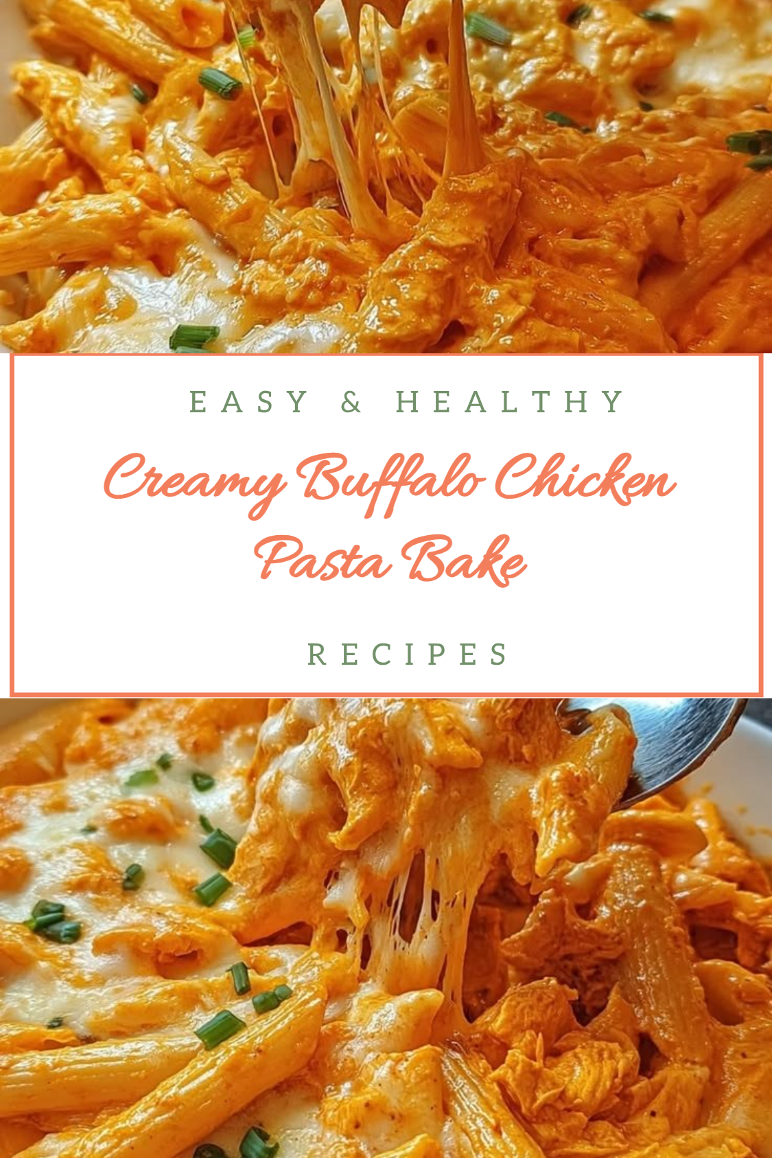 Creamy Buffalo Chicken Pasta Bake