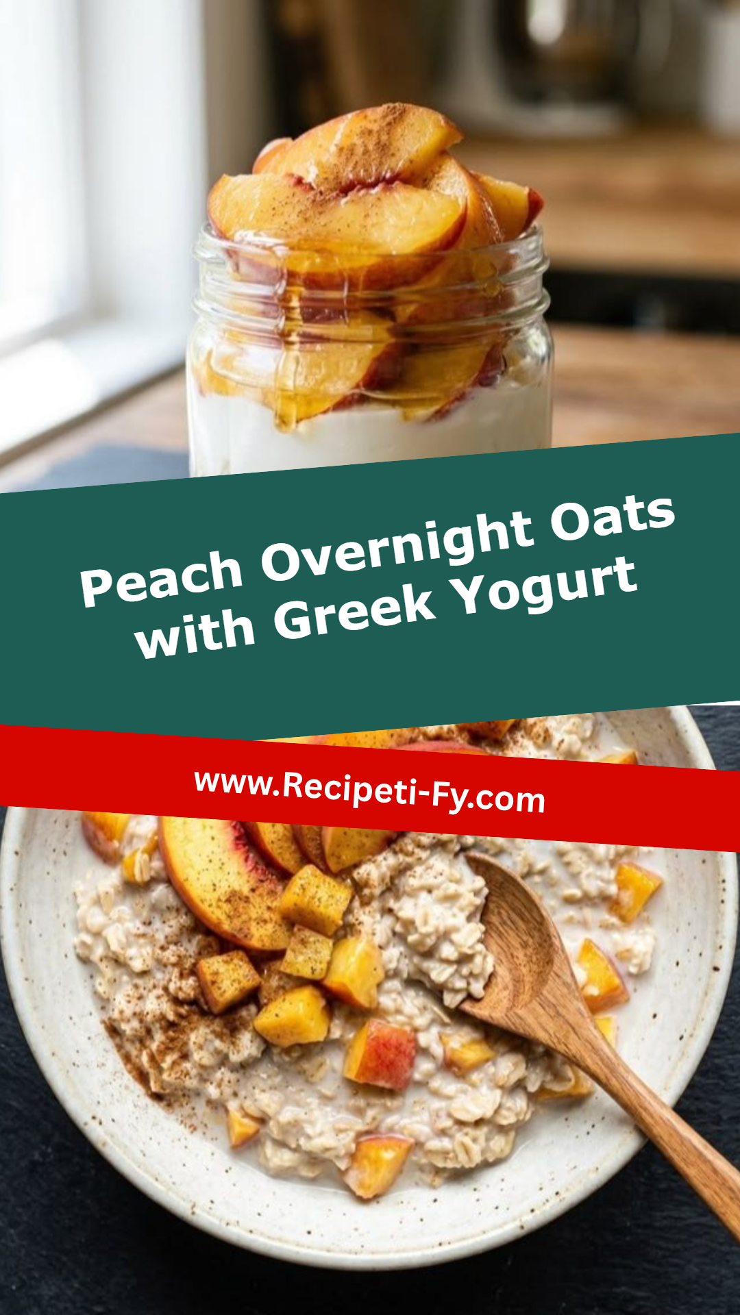 Peach Overnight Oats with Greek Yogurt