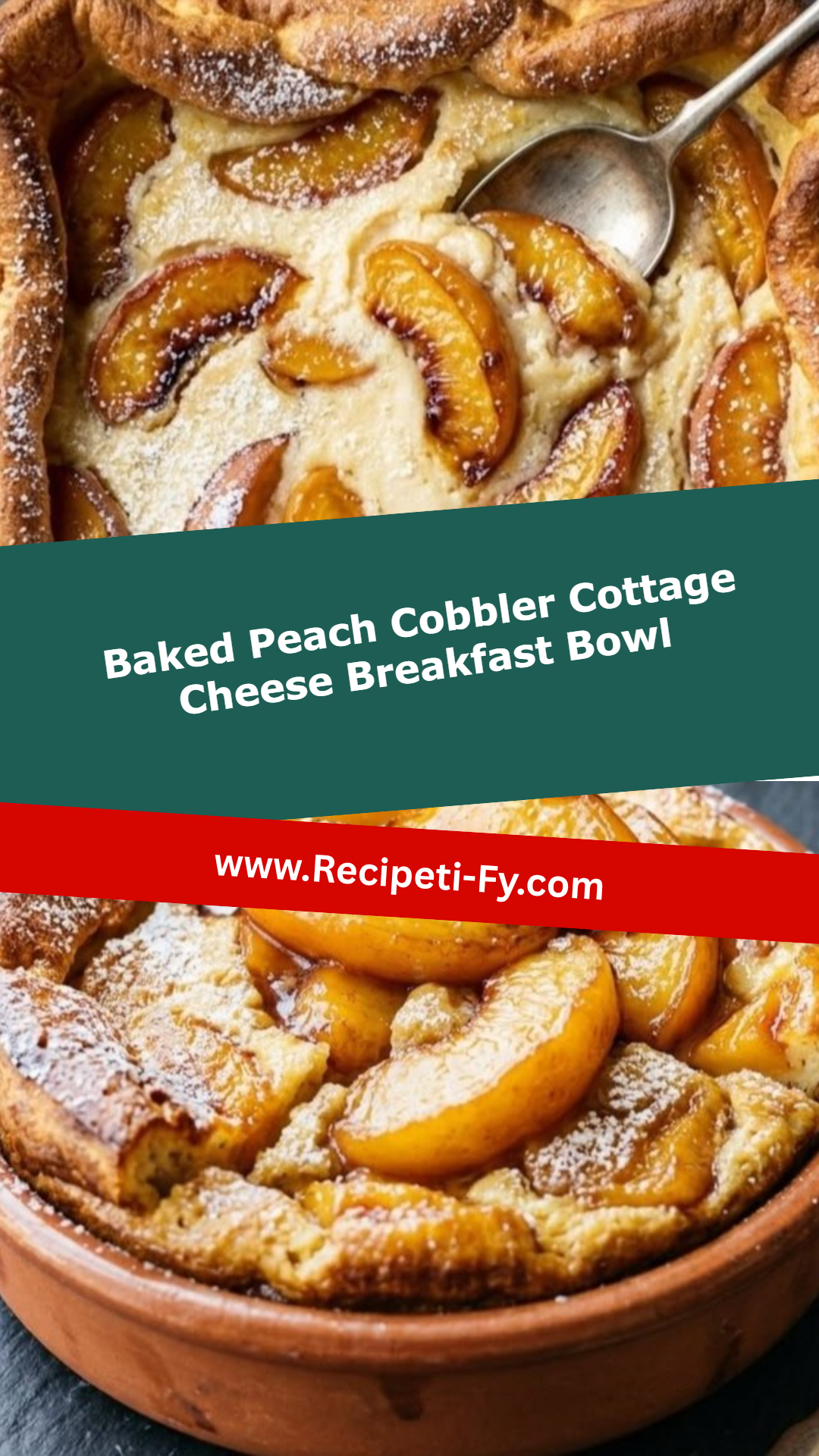 Baked Peach Cobbler Cottage Cheese Breakfast Bowl