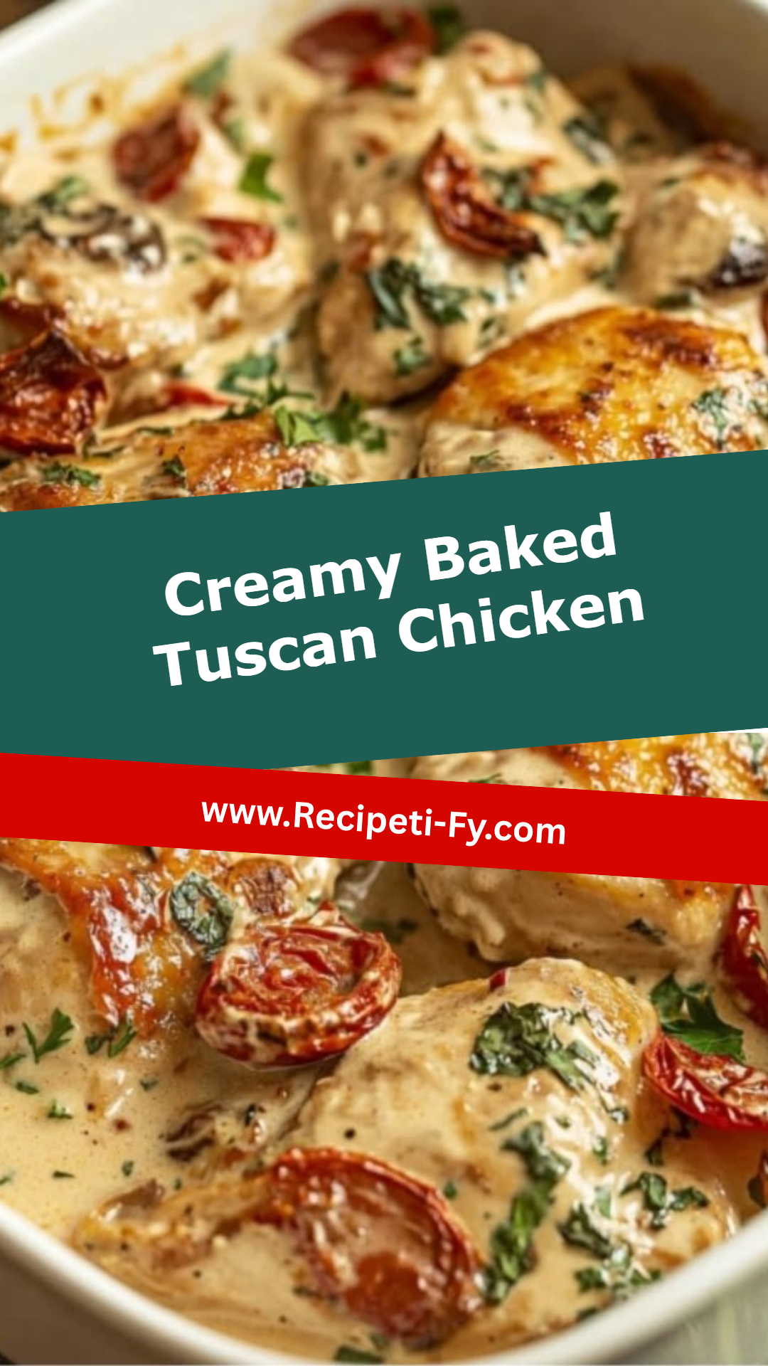 Creamy Baked Tuscan Chicken
