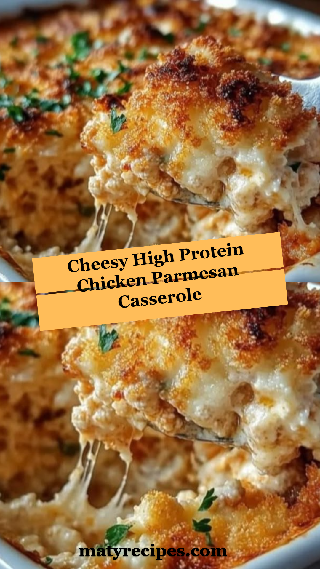 Cheesy High Protein Chicken Parmesan Casserole