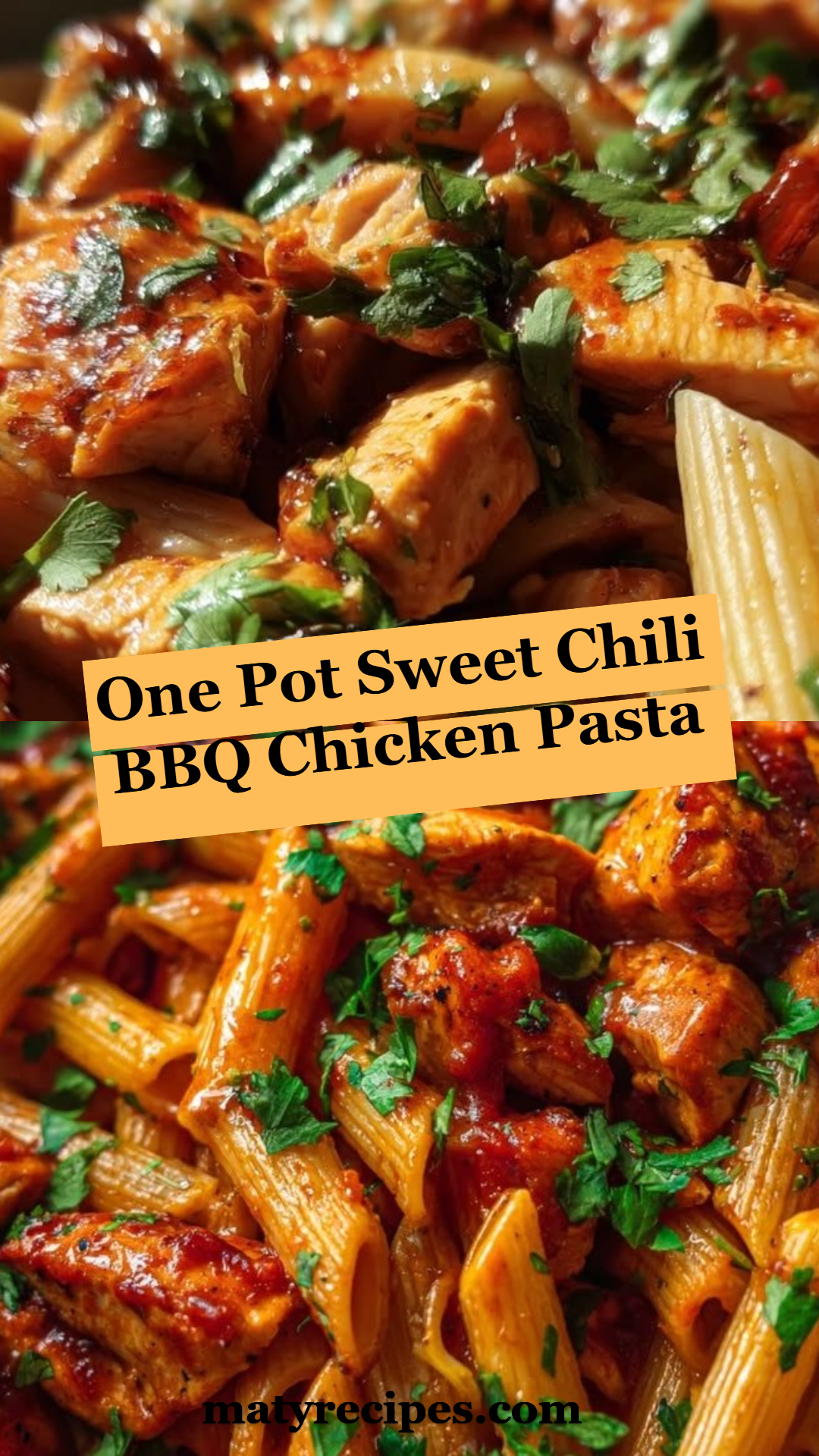 One Pot Sweet Chili BBQ Chicken Pasta