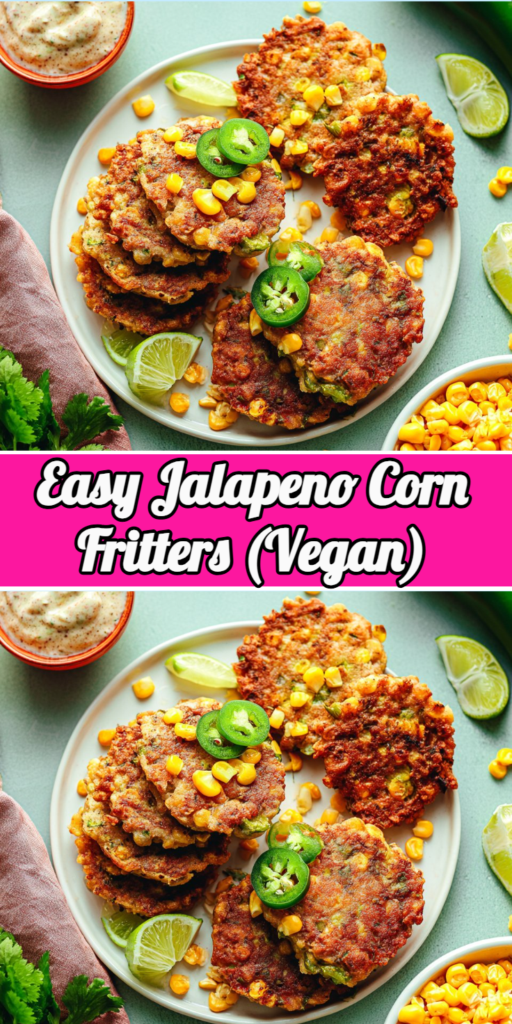 Easy Jalapeno Corn Fritters (Vegan)