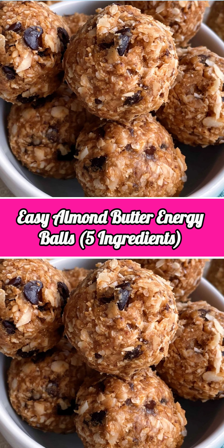 Easy Almond Butter Energy Balls (5 Ingredients)