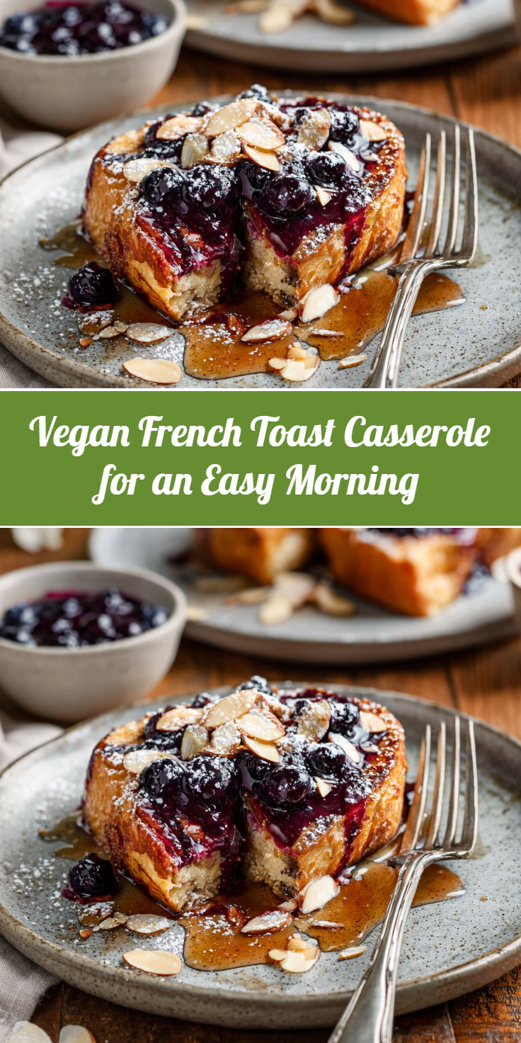 Vegan French Toast Casserole for an Easy Morning