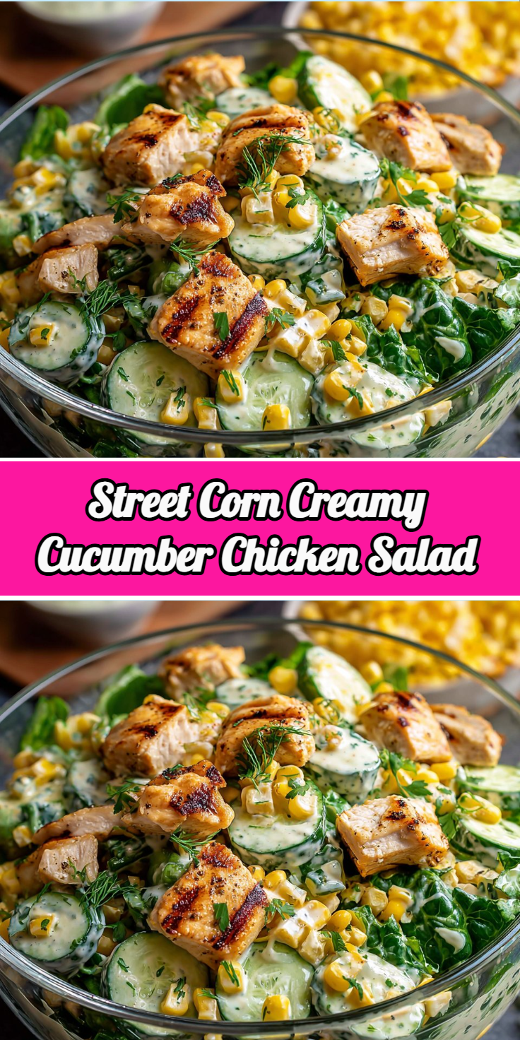 Street Corn Creamy Cucumber Chicken Salad
