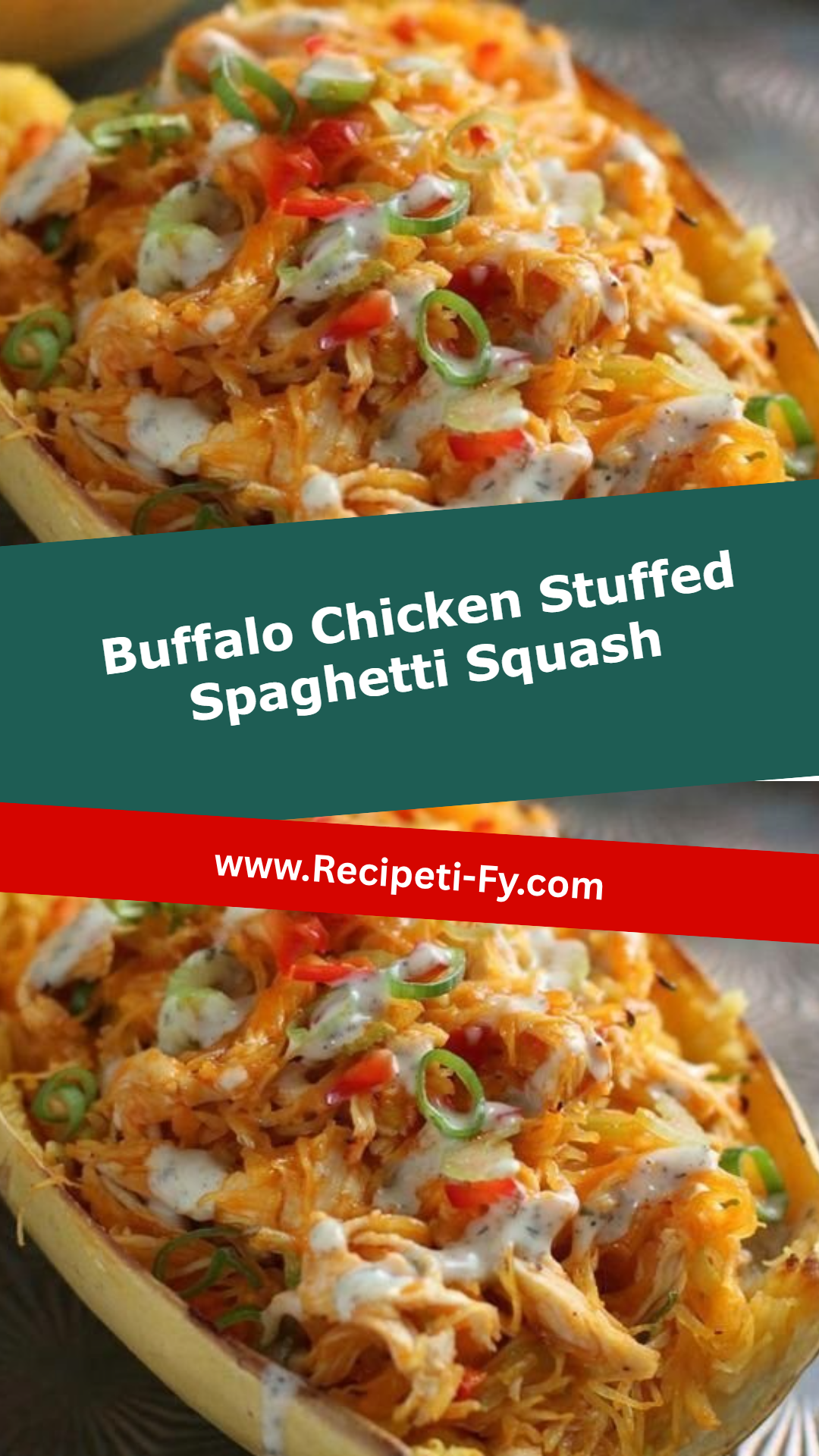 Buffalo Chicken Stuffed Spaghetti Squash