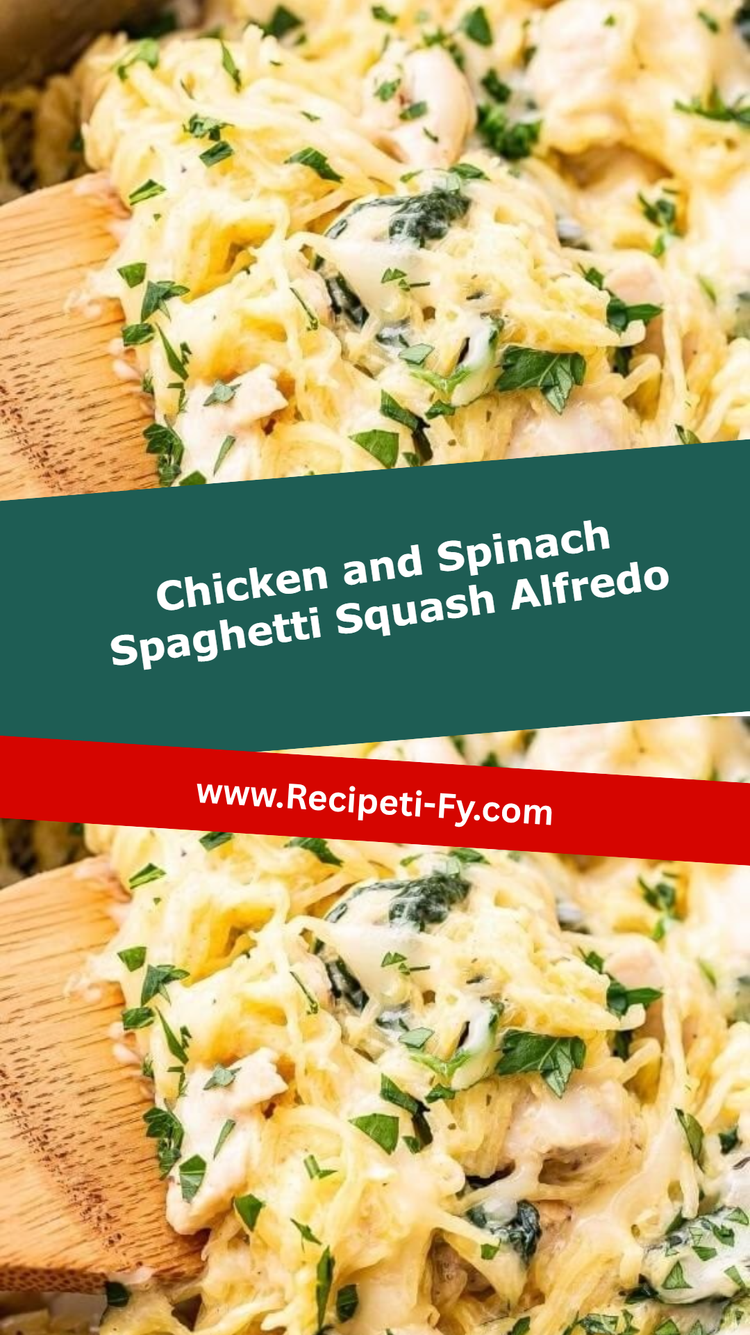 Chicken and Spinach Spaghetti Squash Alfredo