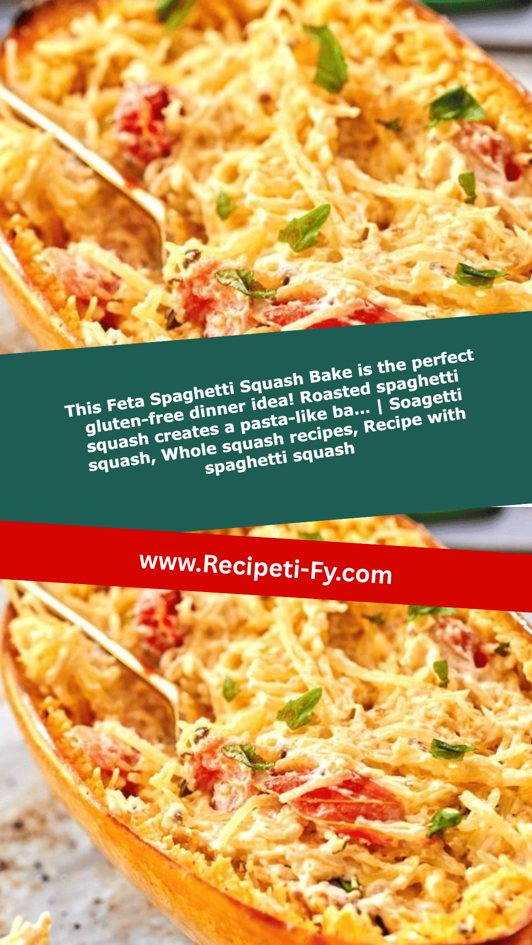 This Feta Spaghetti Squash Bake is the perfect gluten-free dinner idea! Roasted spaghetti squash creates a pasta-like ba… | Soagetti squash, Whole squash recipes, Recipe with spaghetti squash