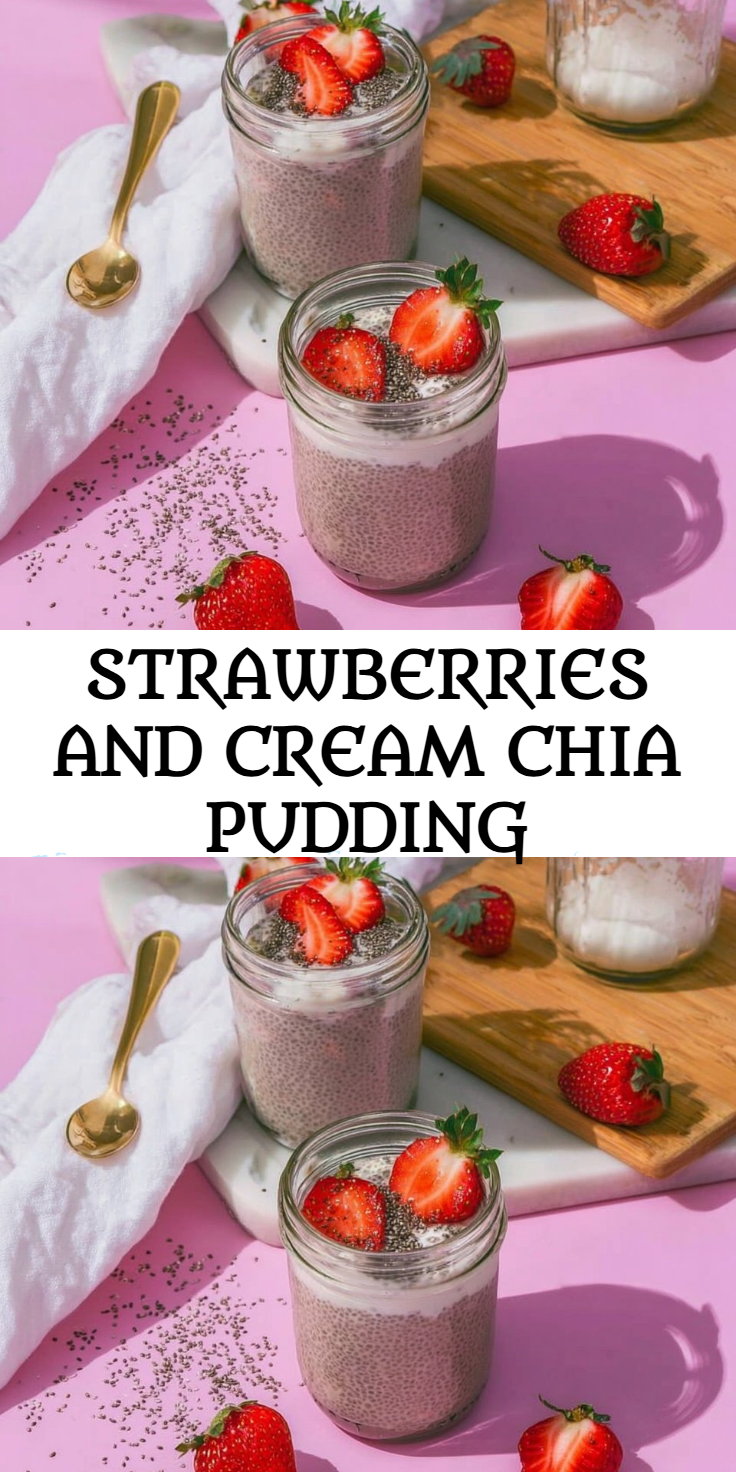 Strawberries and Cream Chia Pudding