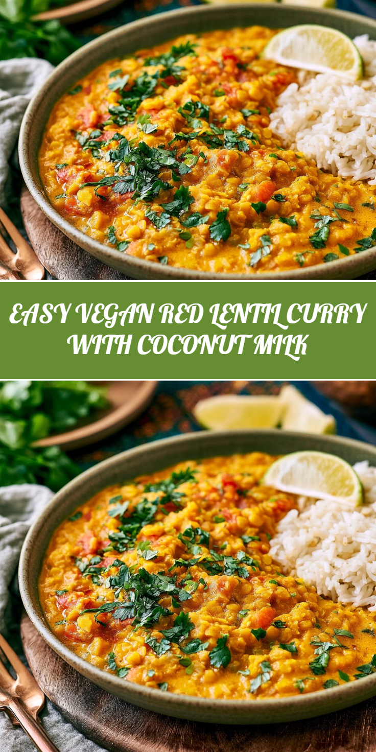 EASY VEGAN RED LENTIL CURRY WITH COCONUT MILK