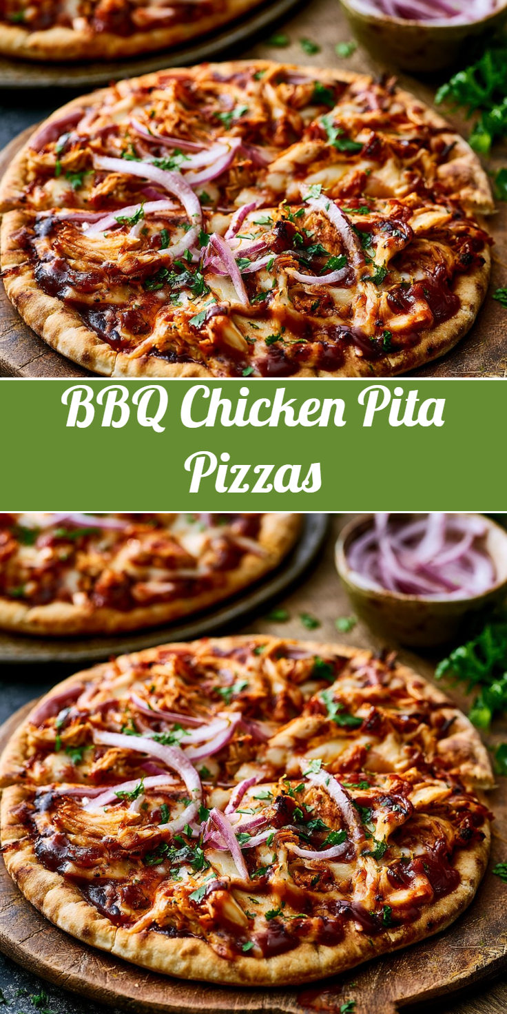 BBQ Chicken Pita Pizzas