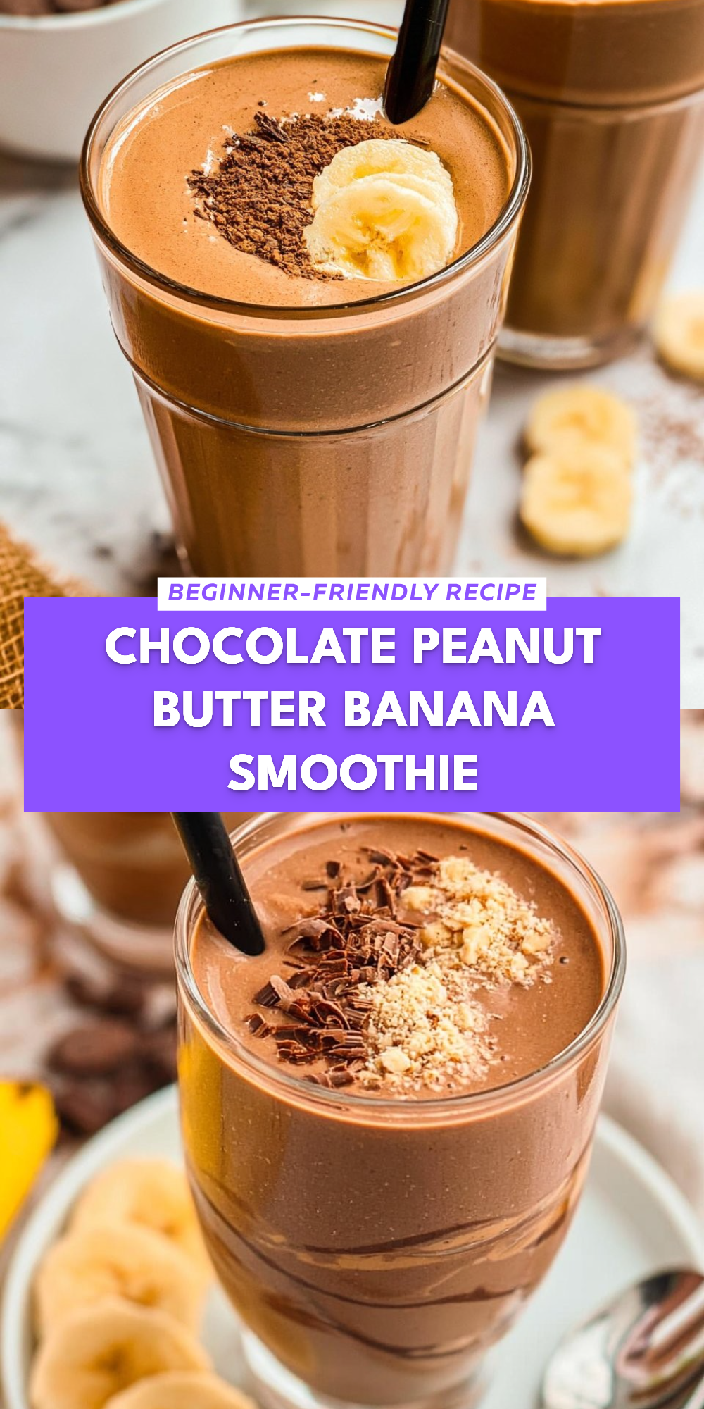 Chocolate Peanut Butter Banana Smoothie